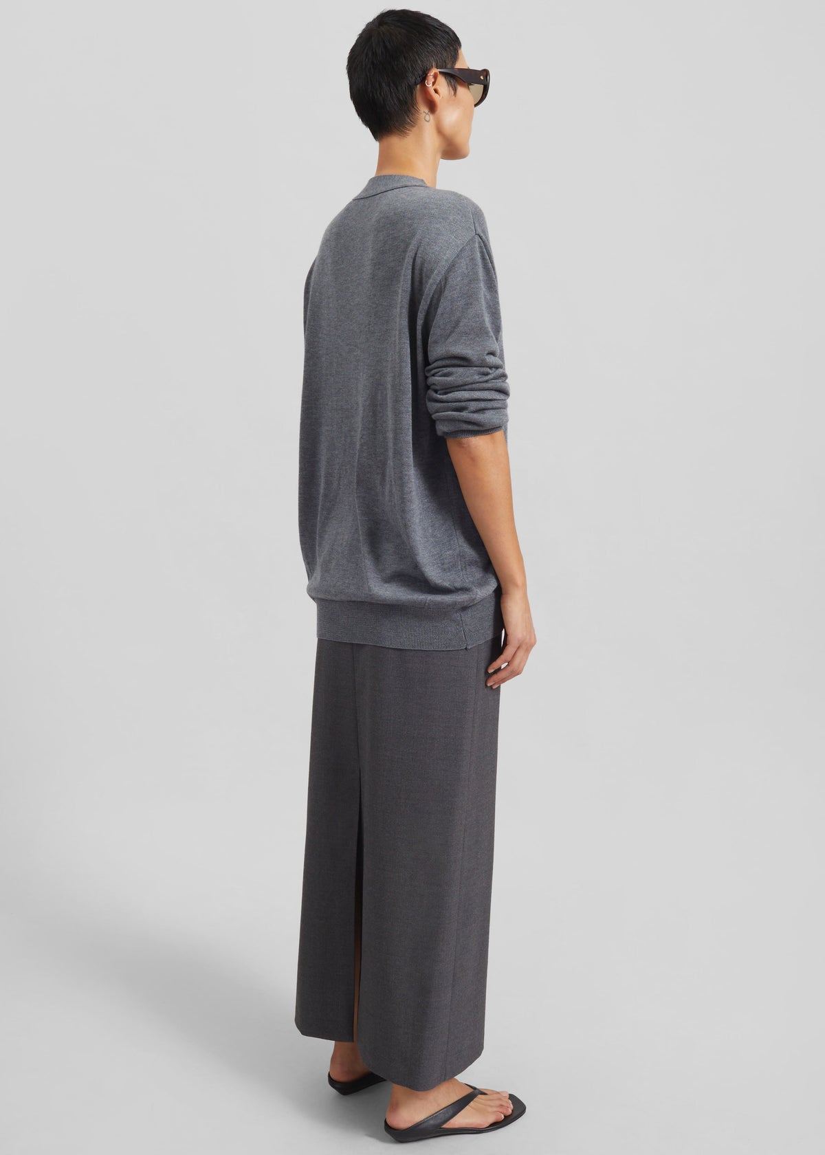 Calvane Two-Way Cardigan - Grey β view 9 of 10