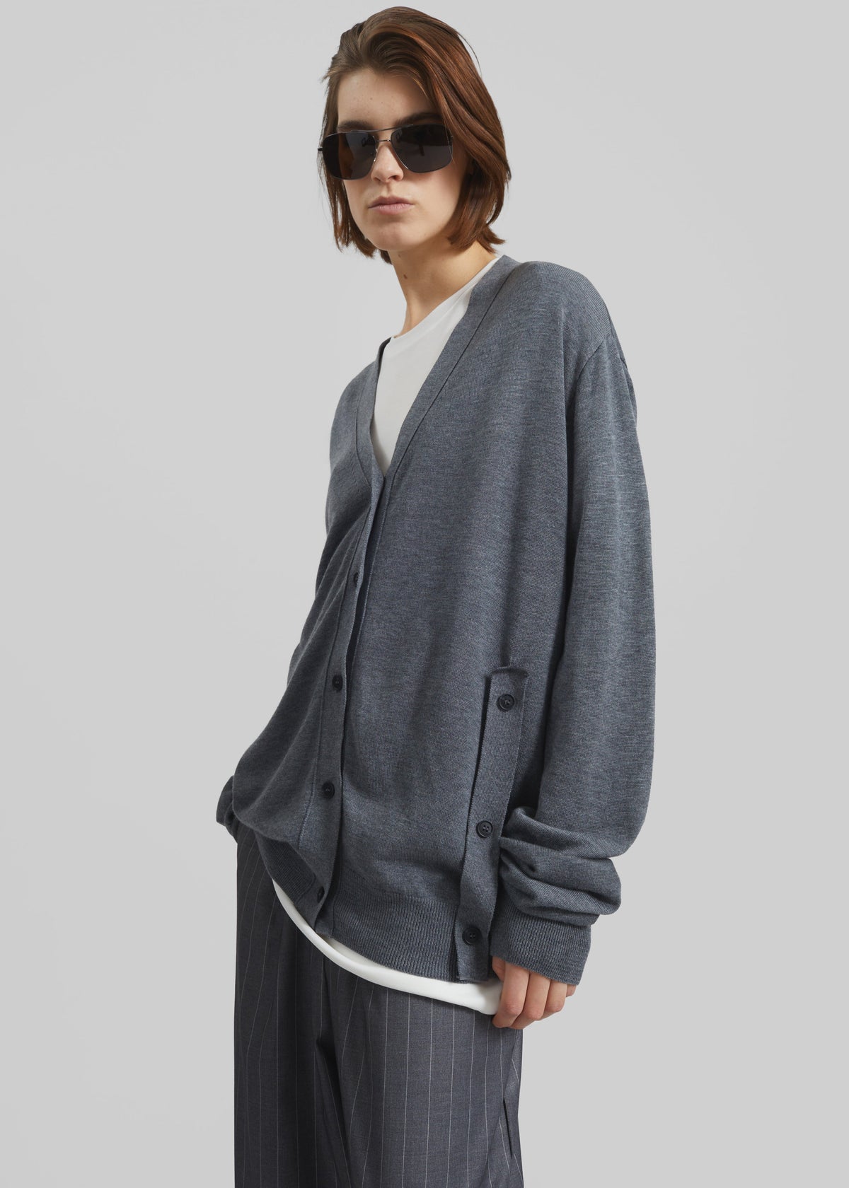 Calvane Two-Way Cardigan - Grey β view 5 of 10