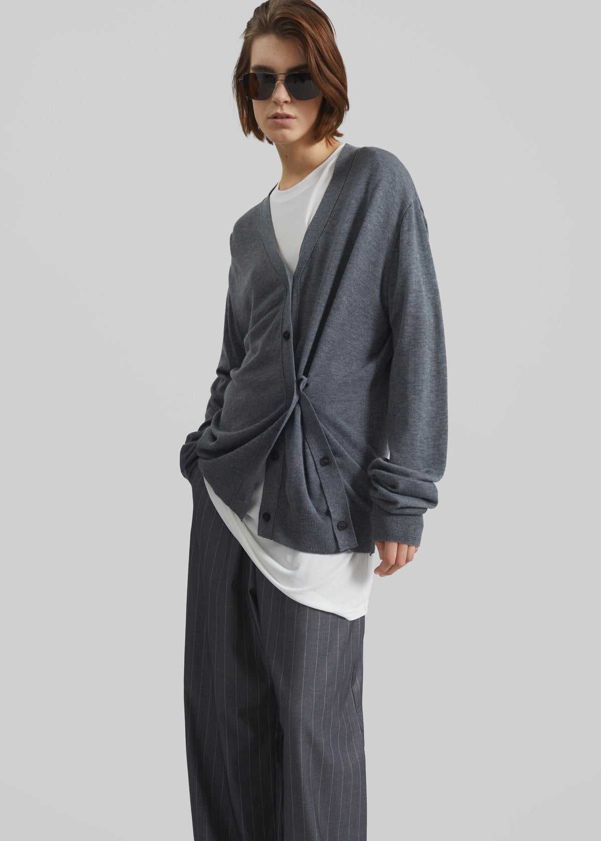 Calvane Two-Way Cardigan - Grey β view 4 of 10