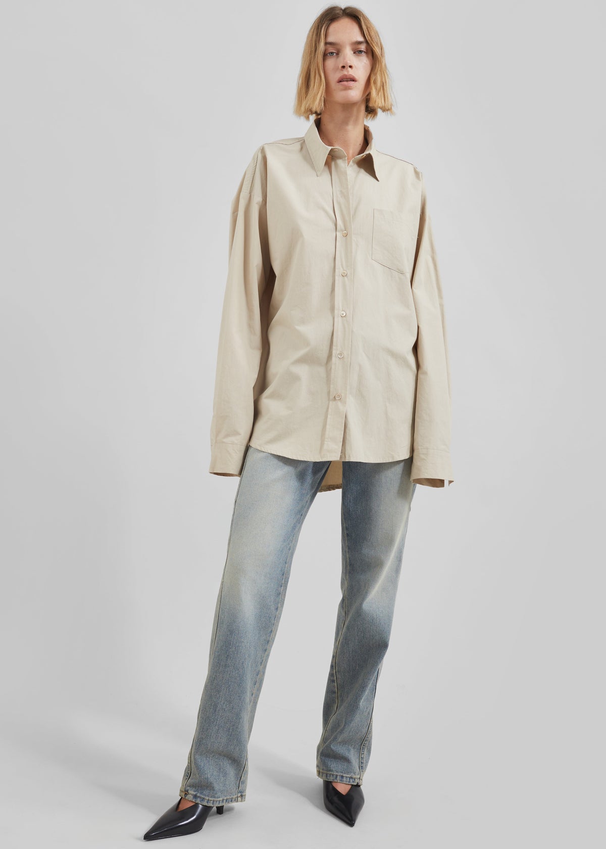 Calypso Cotton Shirt - Beige β view 7 of 9