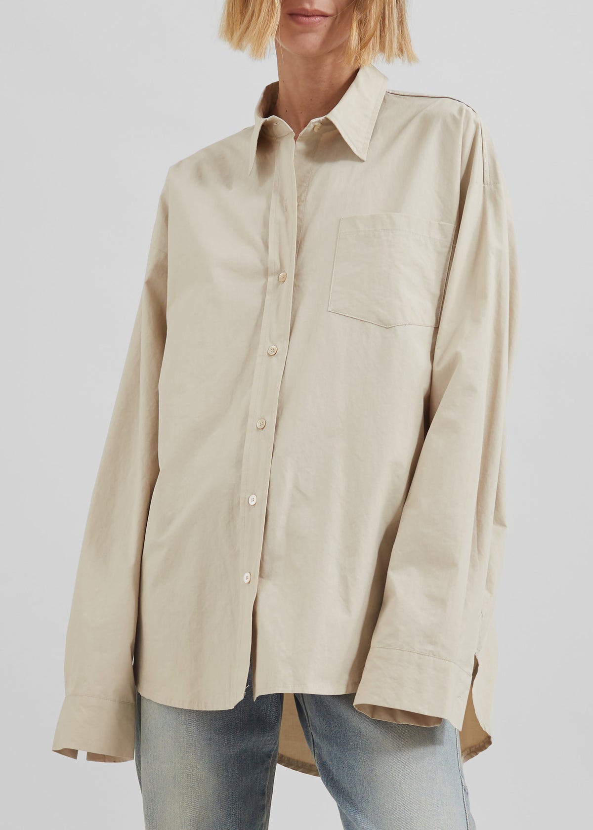 Calypso Cotton Shirt - Beige β view 3 of 9