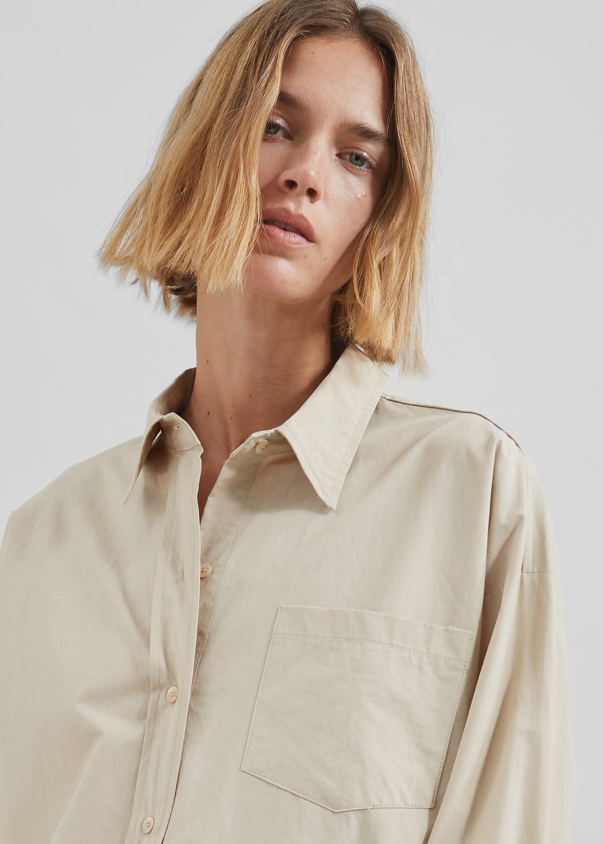 Calypso Cotton Shirt - Beige β view 6 of 9