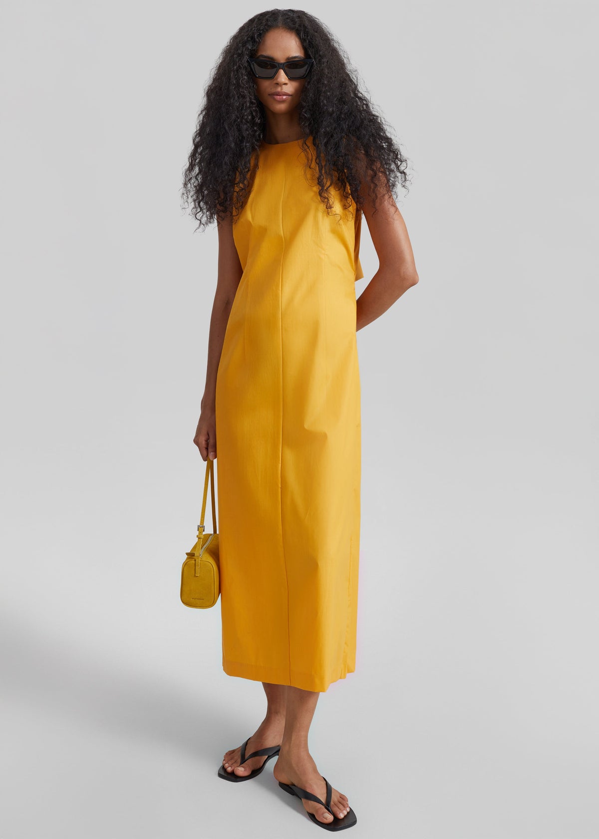 Carinola Poplin Open Back Midi Dress - Orange β view 3 of 6