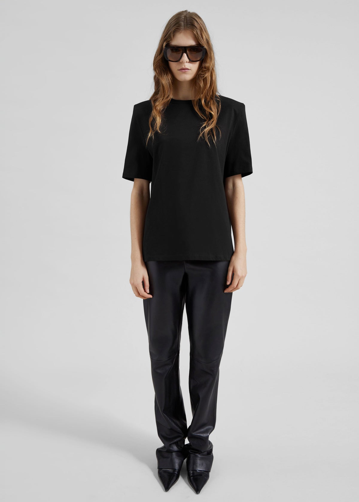 Carrington Padded Shoulder Tee - Black – view 2 of 9