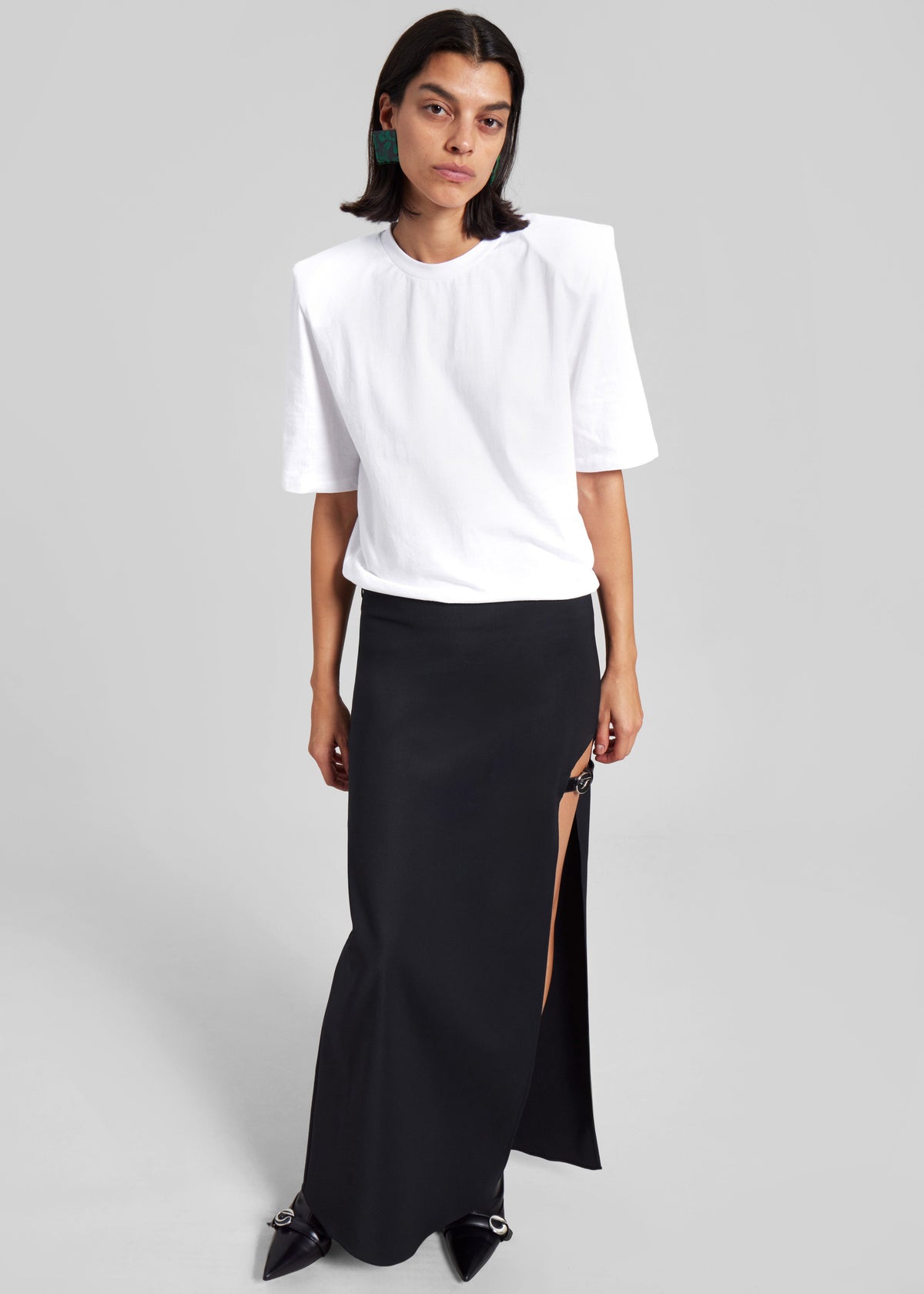 Carrington Padded Shoulder Tee - White β view 5 of 10