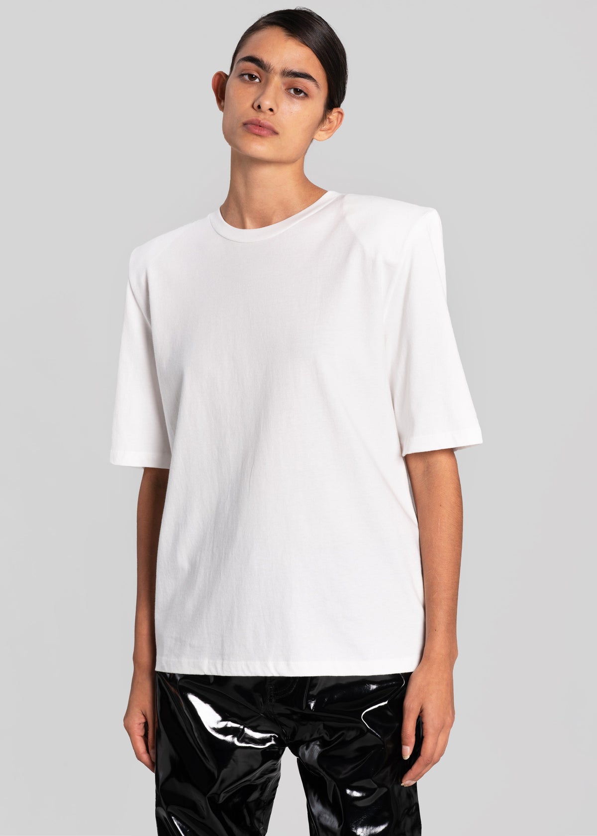 Carrington Padded Shoulder Tee - White β view 7 of 10