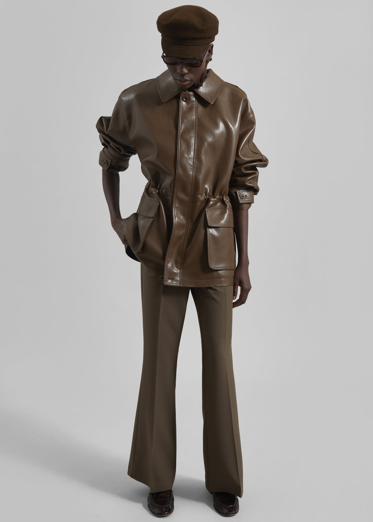 Cassel Faux Leather Jacket - Brown β view 2 of 11