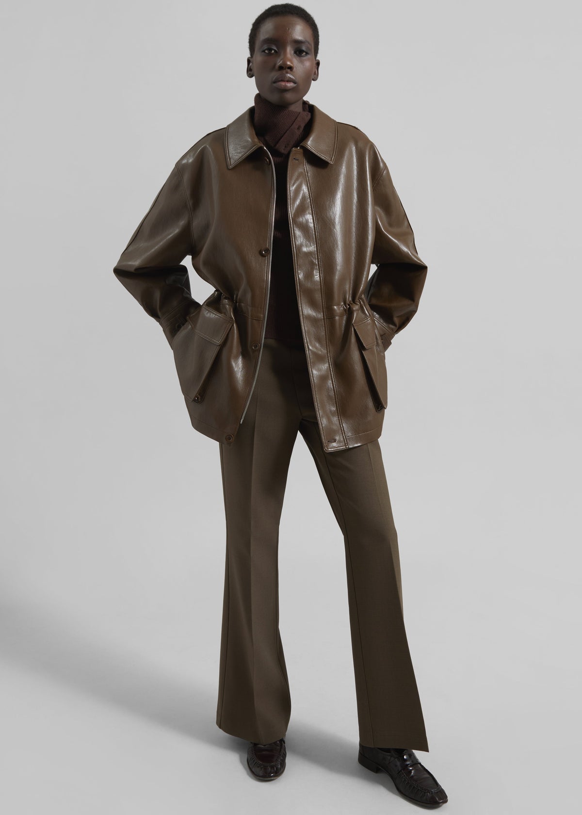 Cassel Faux Leather Jacket - Brown β view 4 of 11