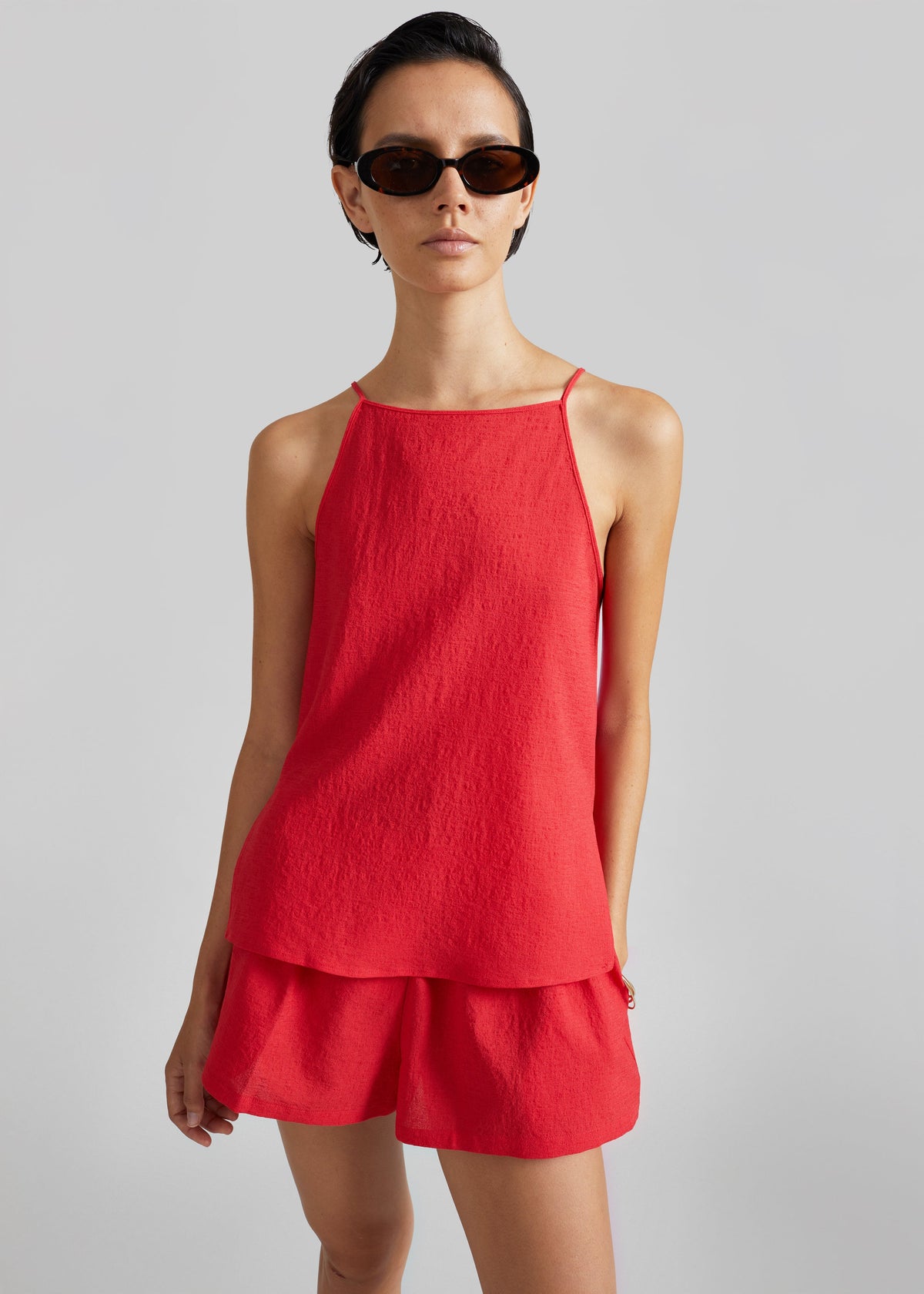 Cazaux Textured Boxy Top - Red β view 4 of 8