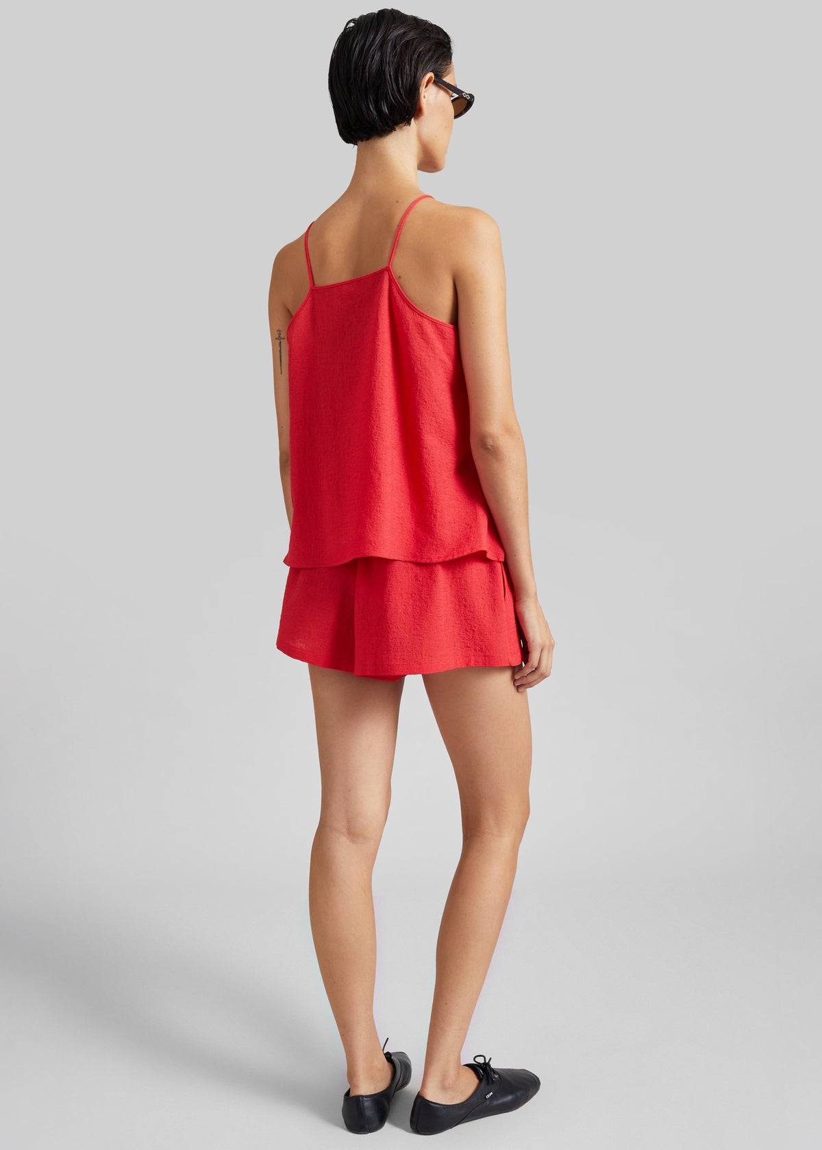 Cazaux Textured Boxy Top - Red β view 7 of 8