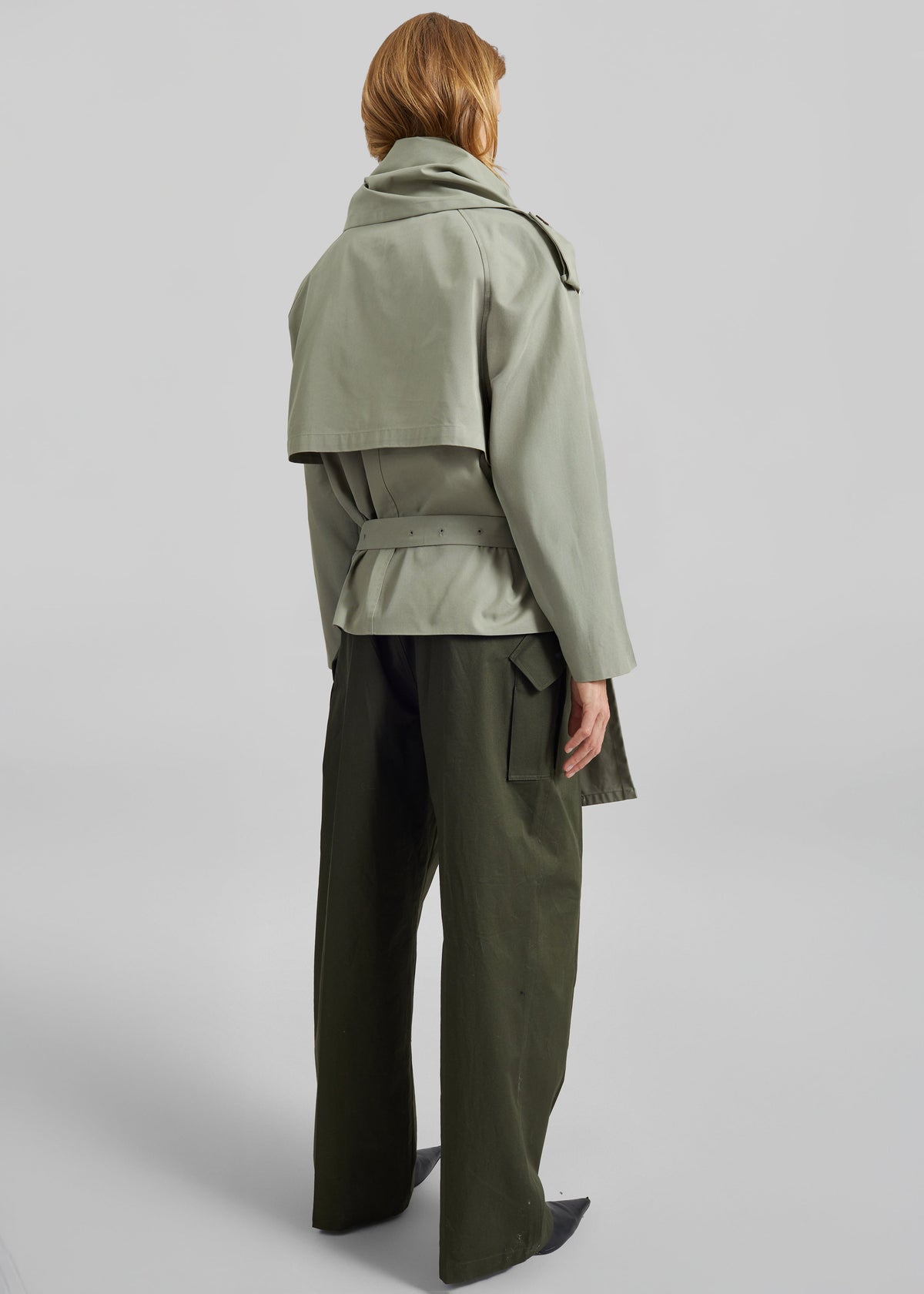 Charonne Scarf Short Trench - Sage β view 9 of 10