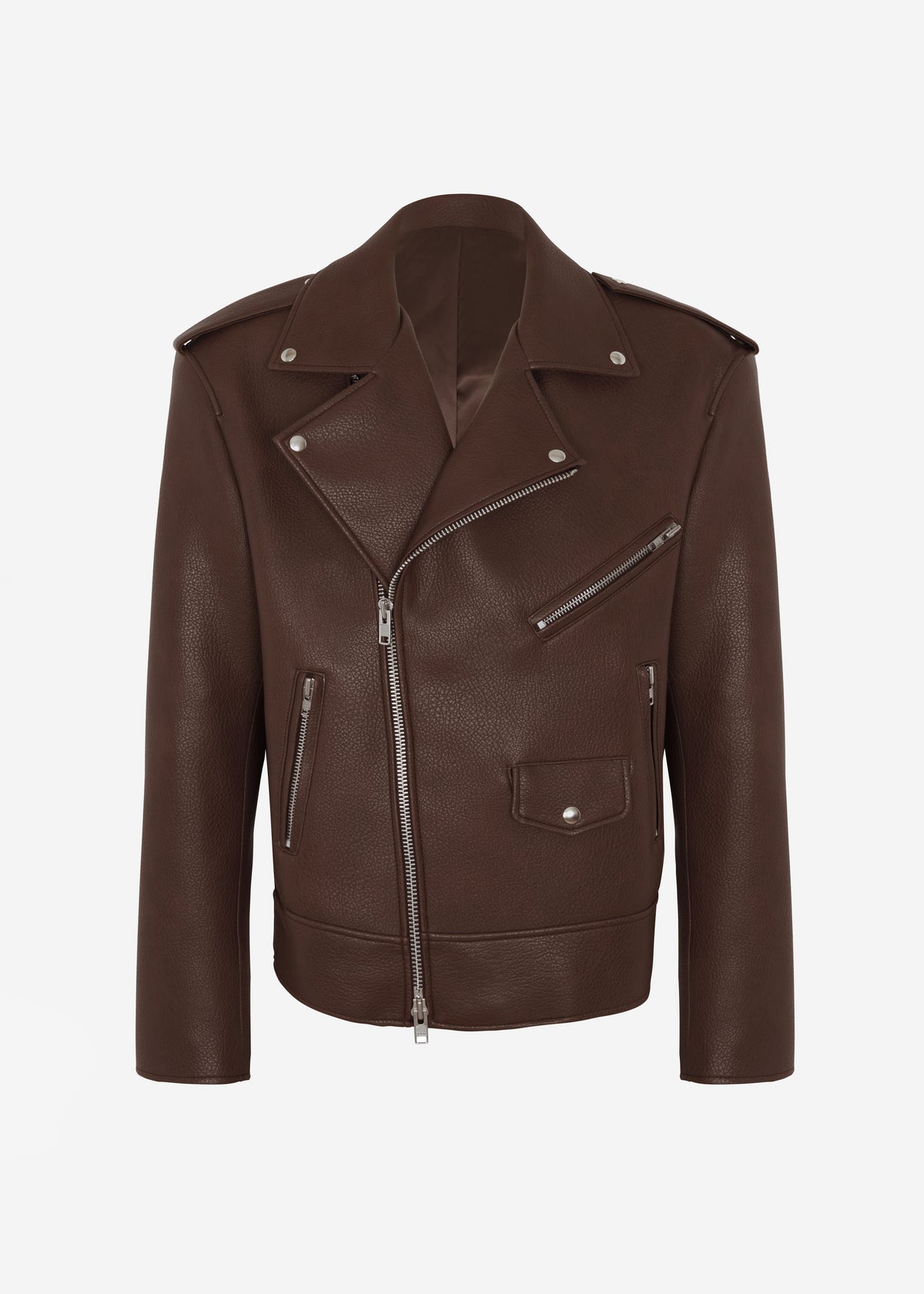 Chicago Oversized Biker Jacket - Brown β view 12 of 12
