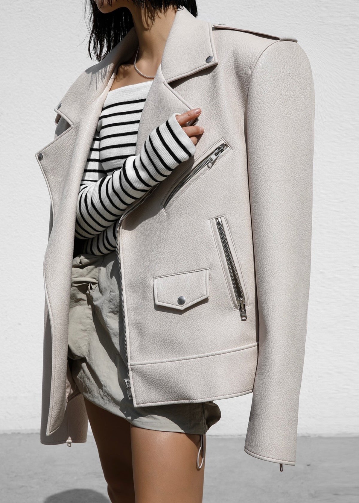 Chicago Oversized Perfecto Jacket - Cream β view 11 of 14