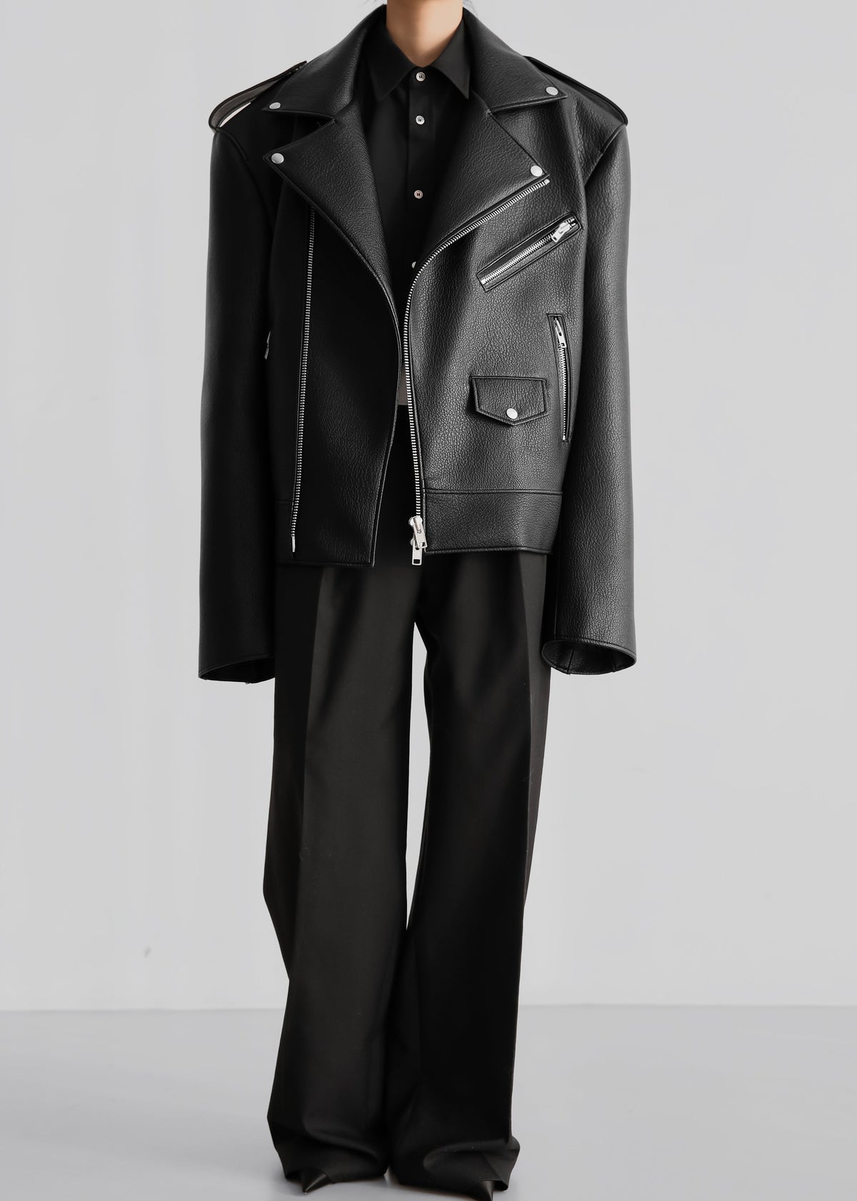 Chicago Oversized Biker Jacket - Black β view 4 of 14