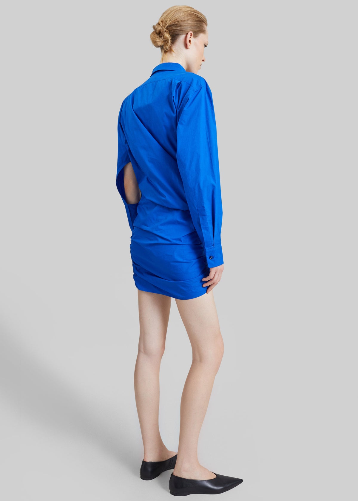 Christopher Esber Aiba Draped Shirt Dress - Ultra Blue β view 5 of 5