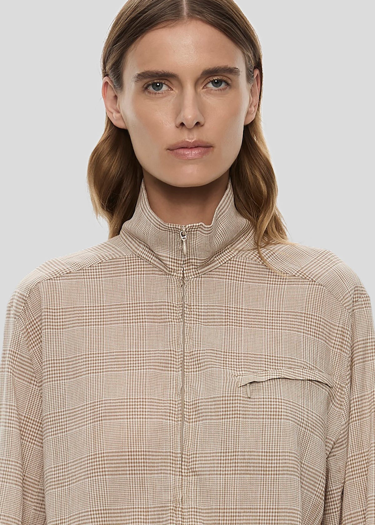 Christopher Esber Batiste Embroidered Handkerchief One Piece - Sepia Check β view 3 of 5