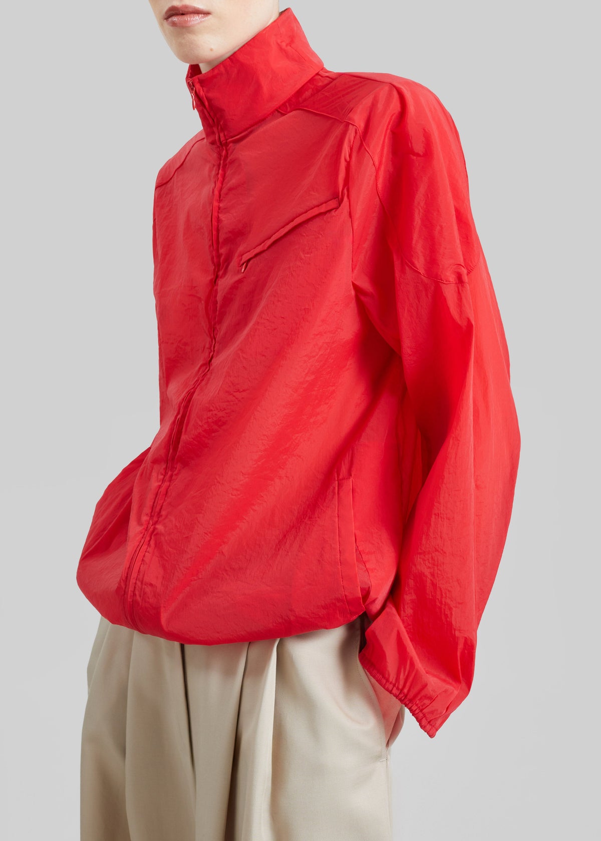 Christopher Esber Dannie Lucent Mottled Sheer Bomber - Flame β view 4 of 6