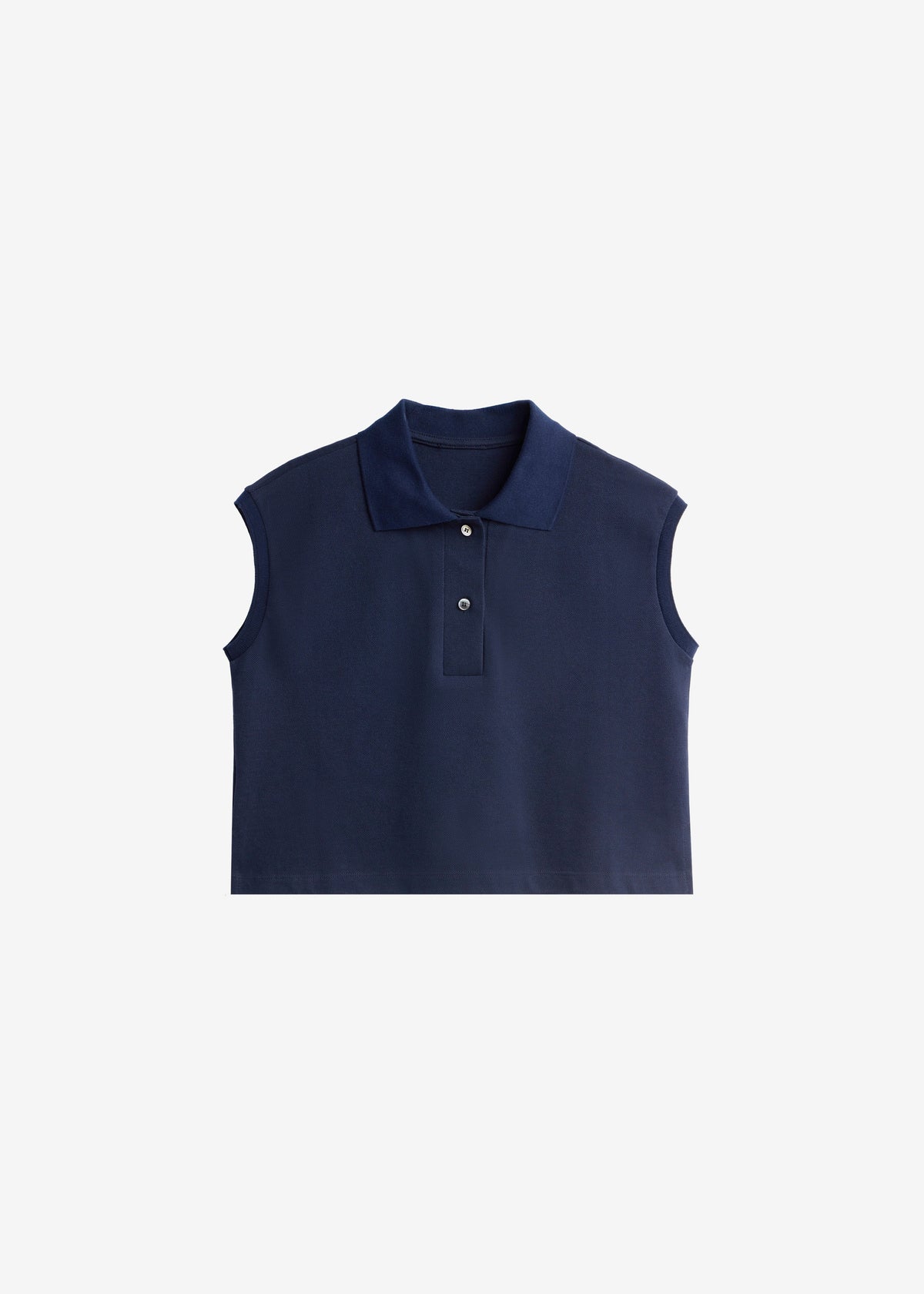 Claira Cropped Sleeveless Polo Top - Dark Navy β view 7 of 7