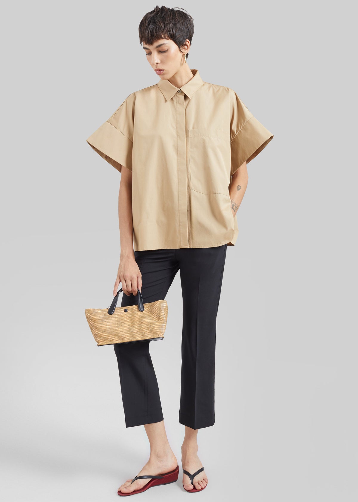 CO Boxy Short Sleeve Shirt - Camel β view 1 of 10