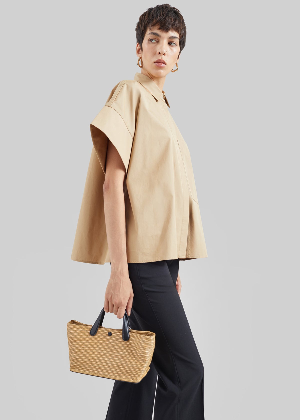 CO Boxy Short Sleeve Shirt - Camel β view 6 of 10