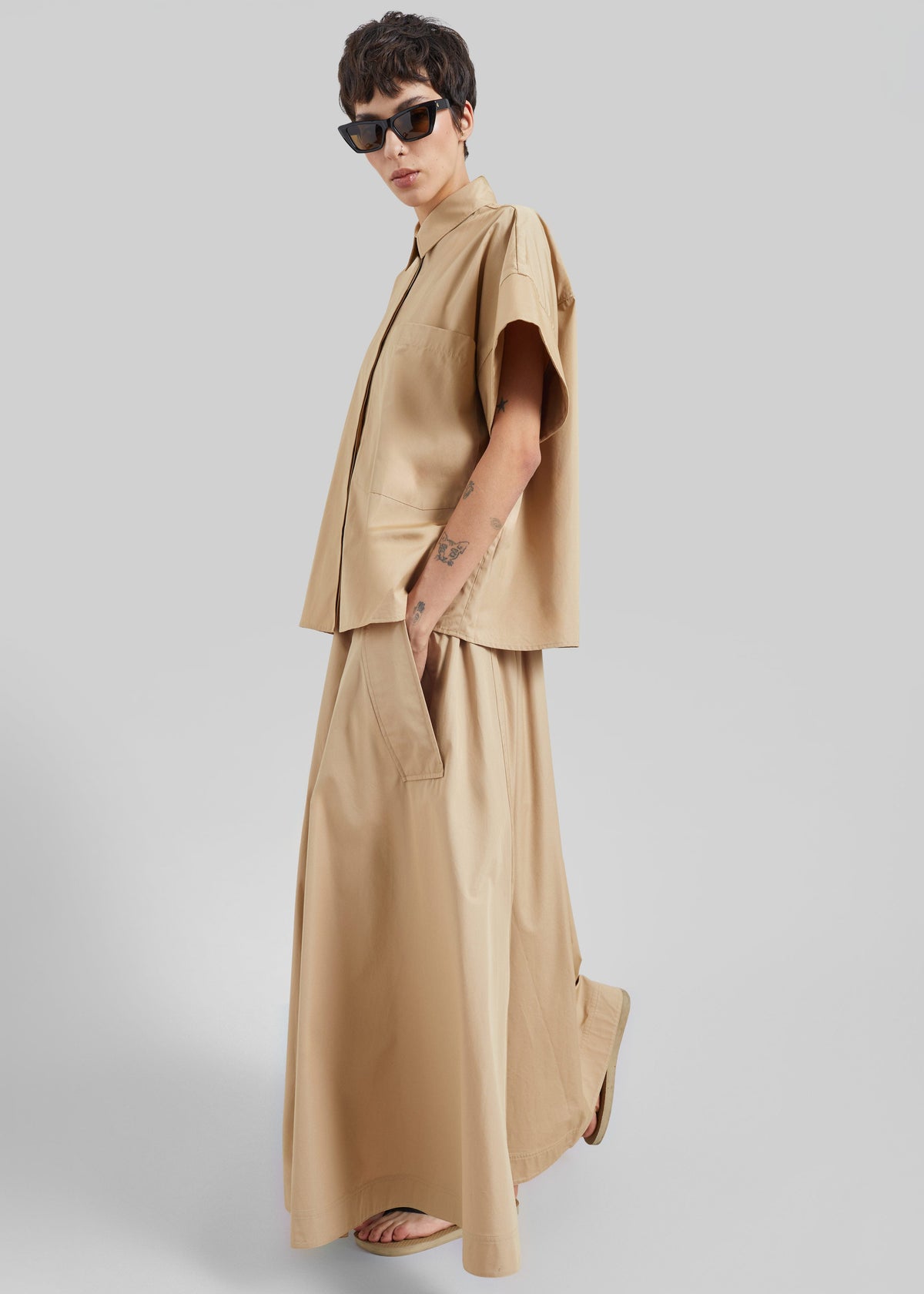 CO Boxy Short Sleeve Shirt - Camel β view 7 of 10
