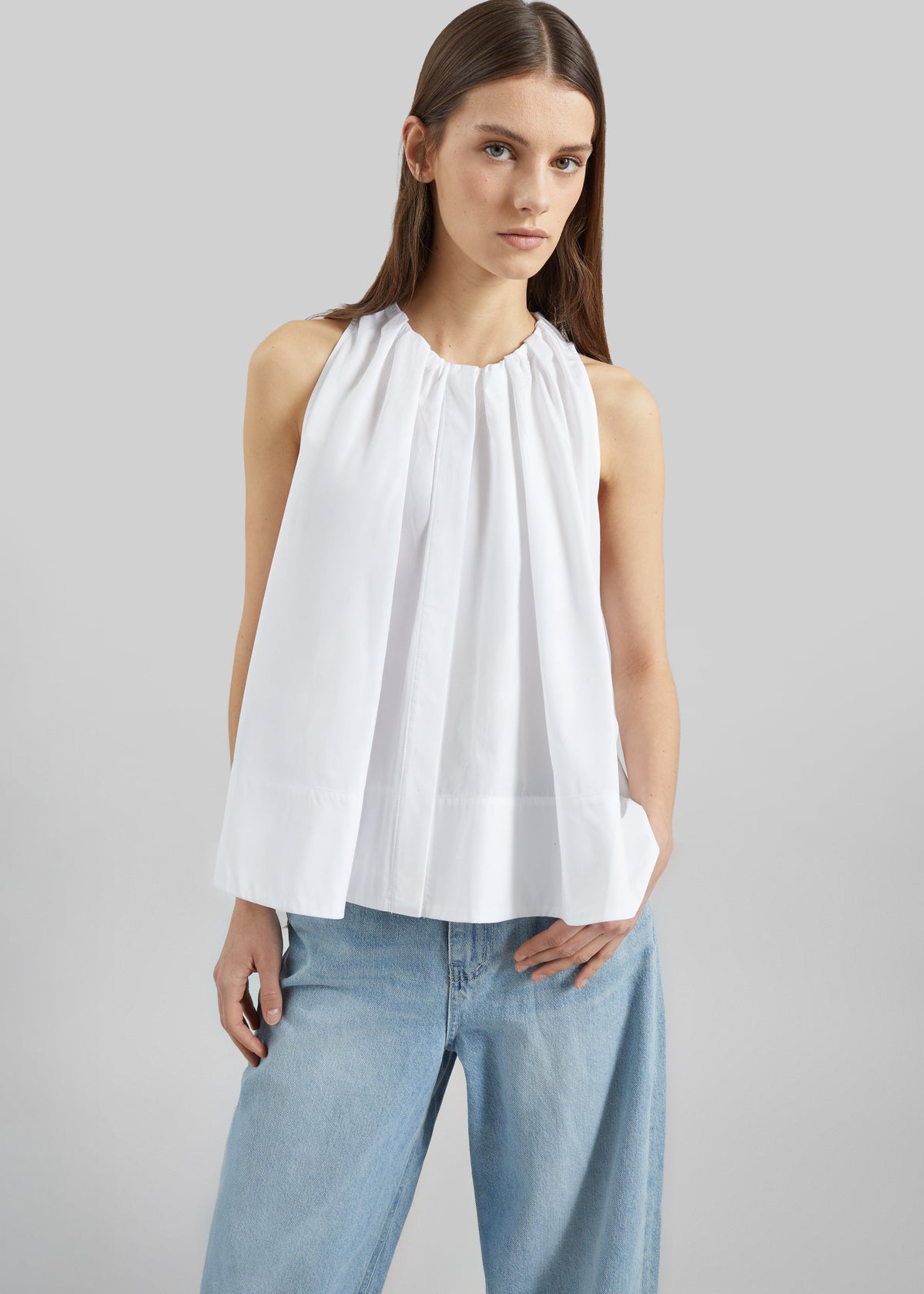 CO Gathered Tunic Shirt - White β view 1 of 5