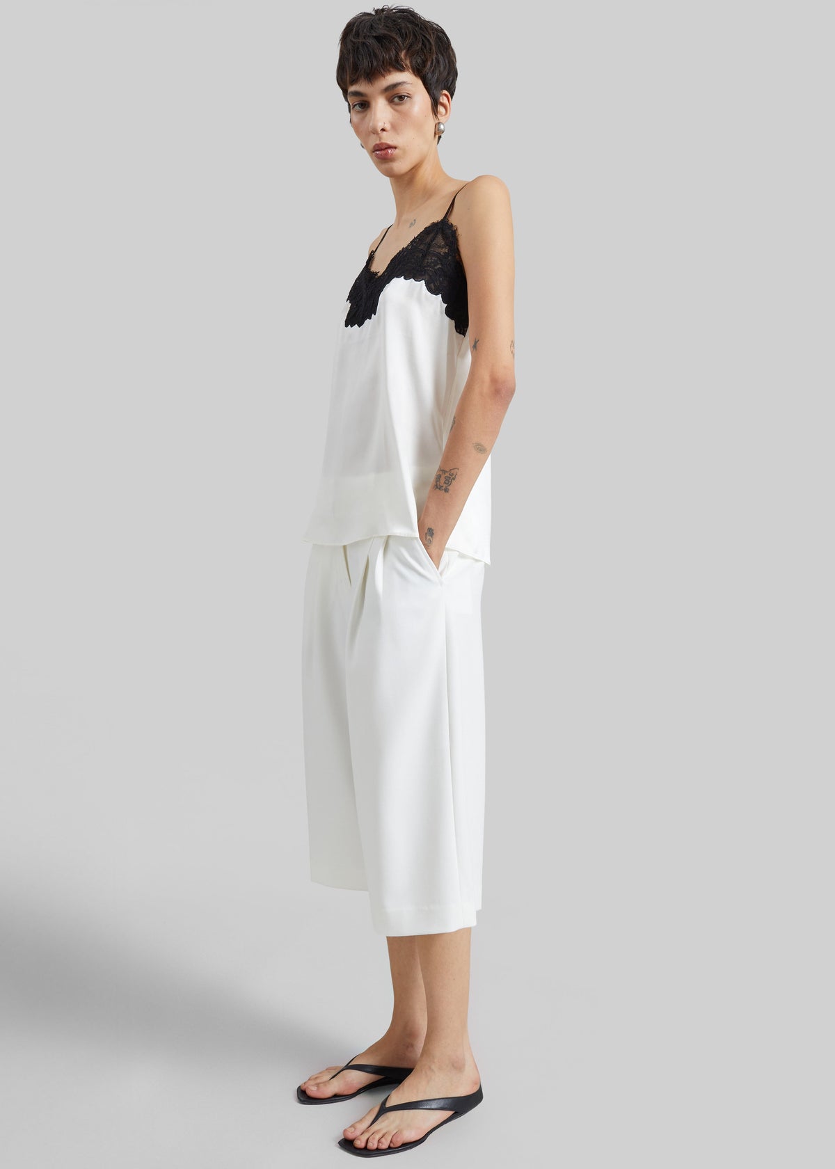 CO Lace Silk Camisole - Ivory β view 3 of 6