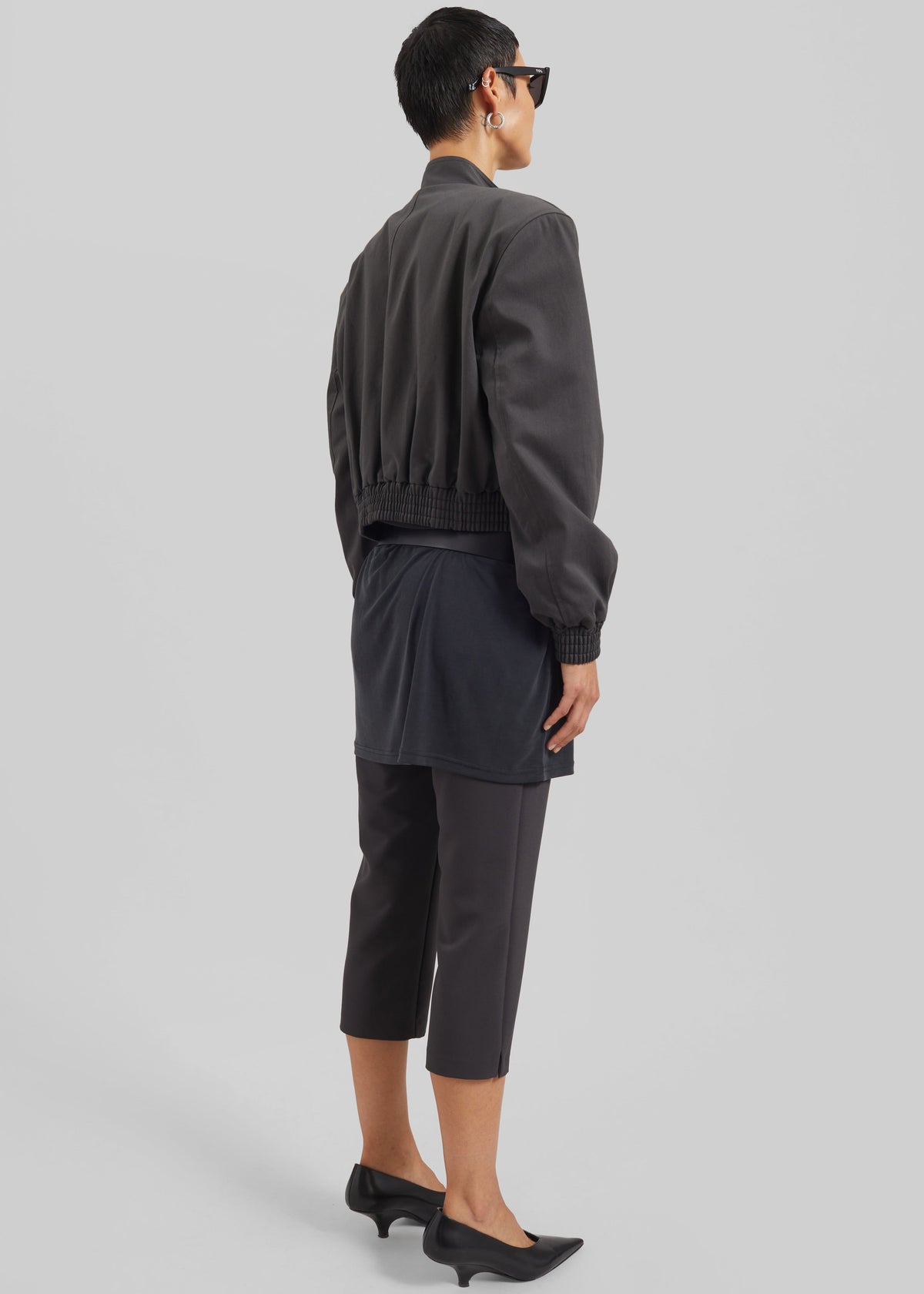 Cobain Padded Cropped Bomber - Charcoal β view 9 of 10