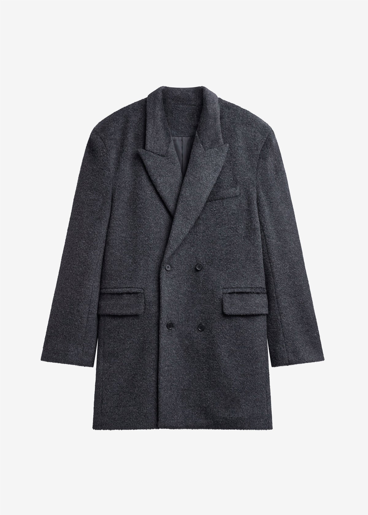 Coblence Textured Wool-Blend Coat - Dark Grey β view 8 of 8