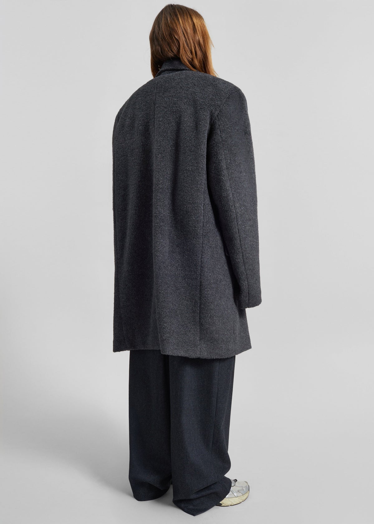 Coblence Textured Wool-Blend Coat - Dark Grey β view 7 of 8