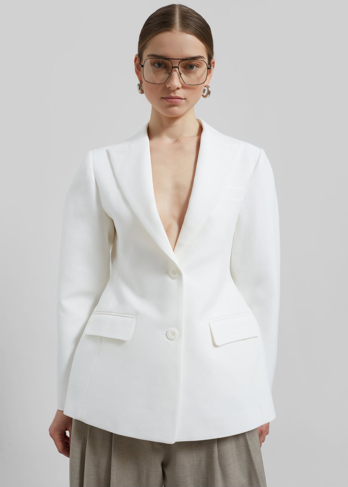 Colette Hourglass Blazer - White β view 5 of 7