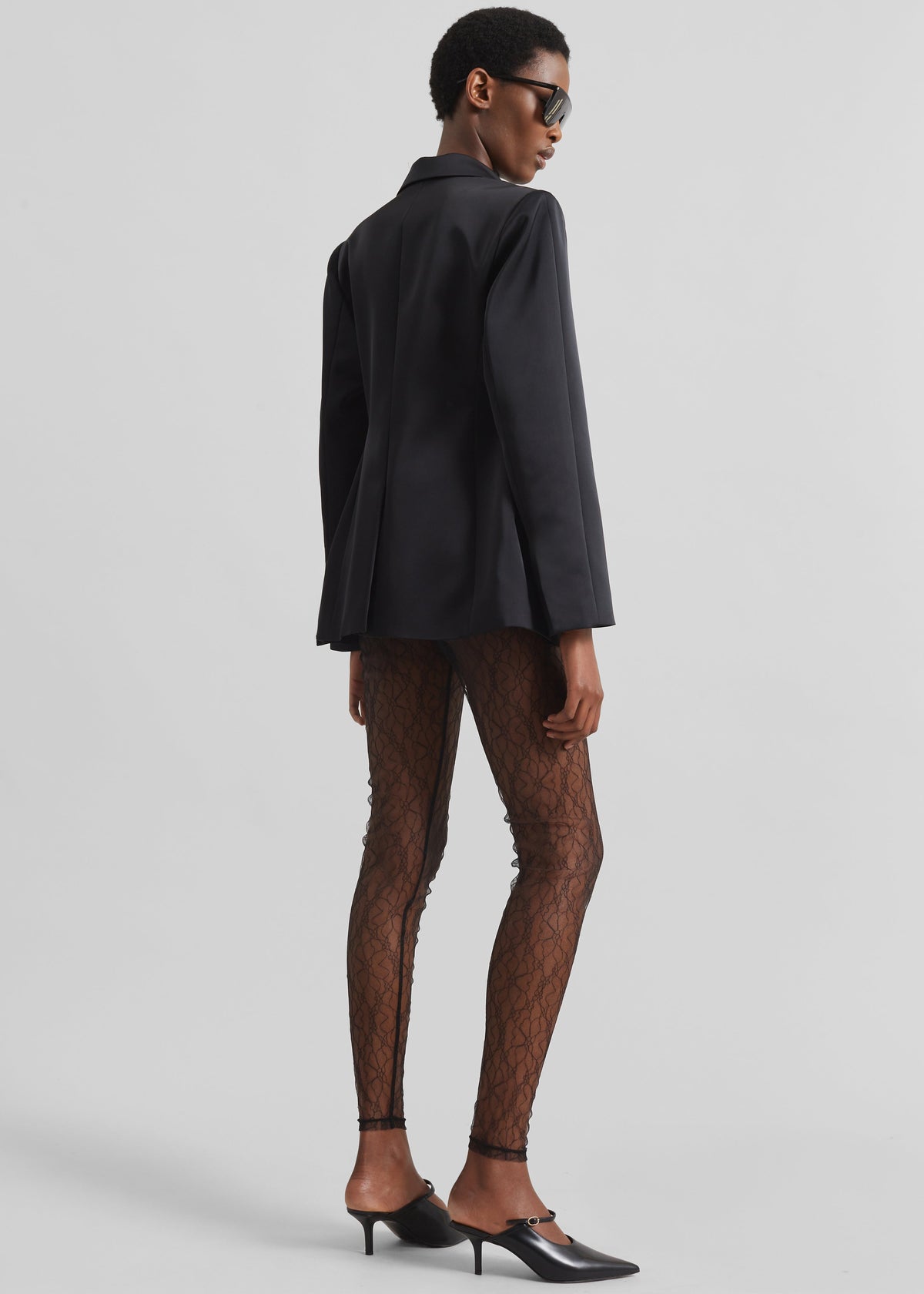 Colette Hourglass Satin Blazer - Black β view 9 of 10