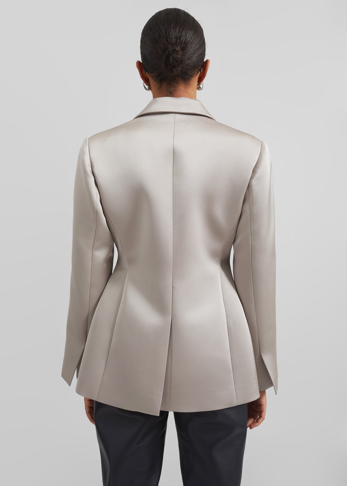 Colette Hourglass Satin Blazer - Light Taupe β view 8 of 9