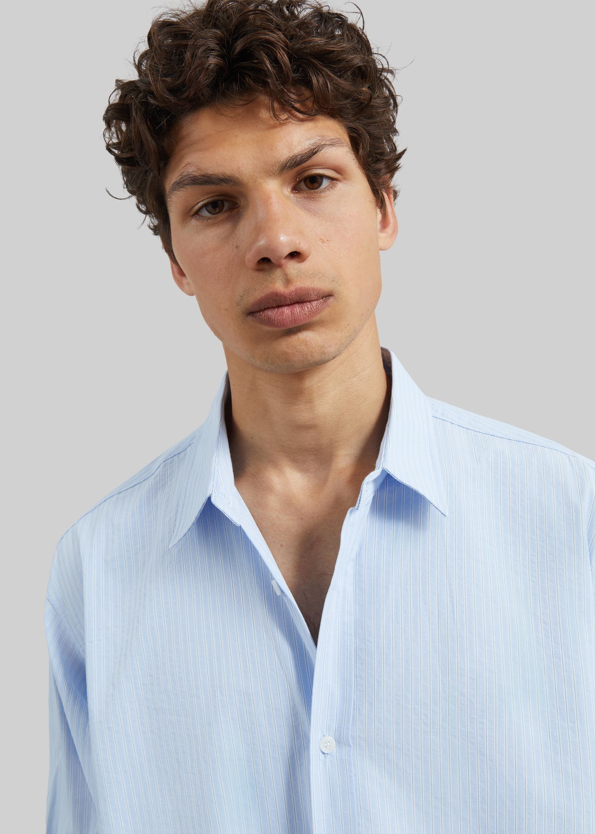 Colhame Adjustable Hem Shirt - Blue/White Stripe β view 7 of 8