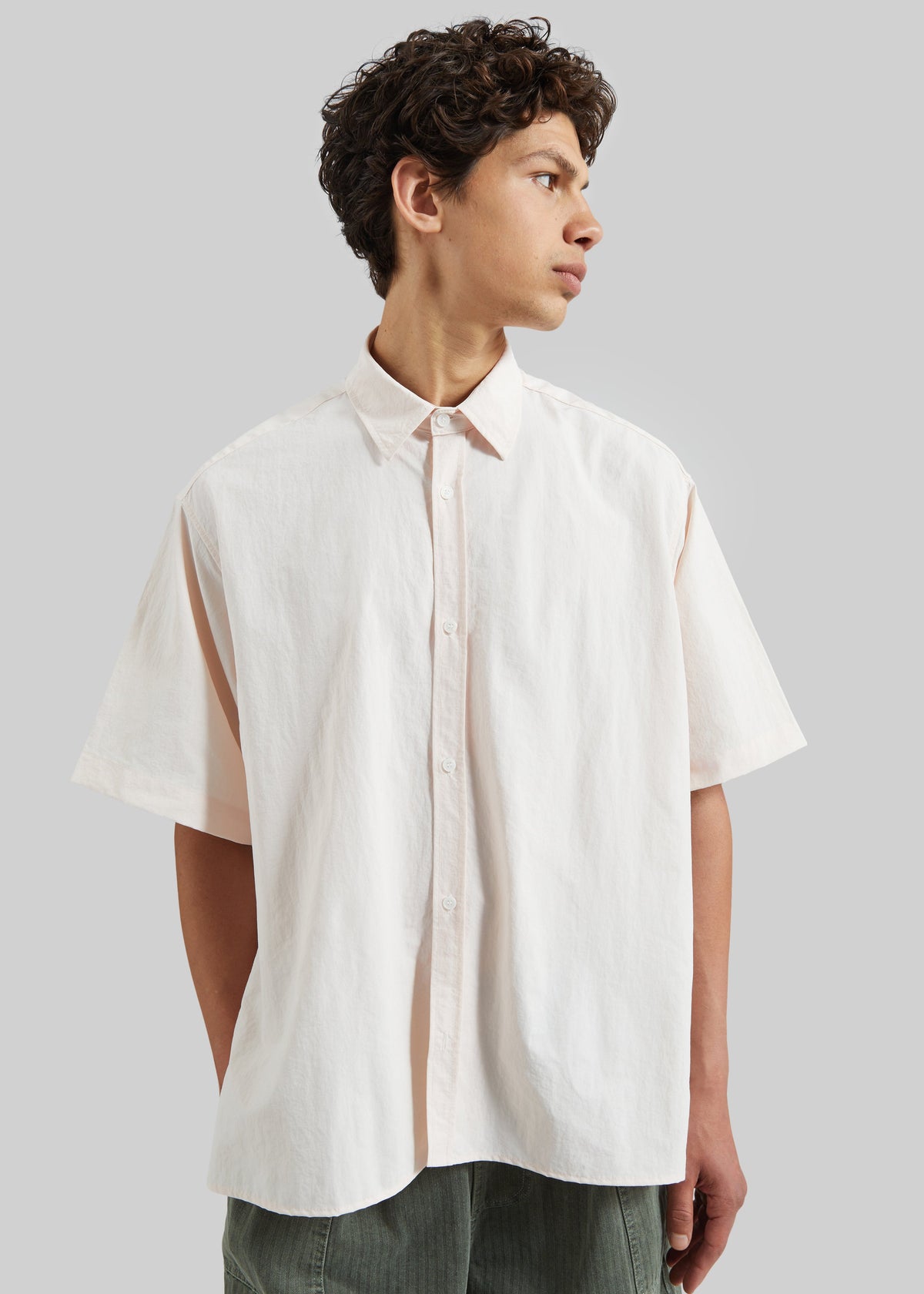 Colhame Adjustable Hem Short Sleeve Shirt - Light Pink β view 4 of 7