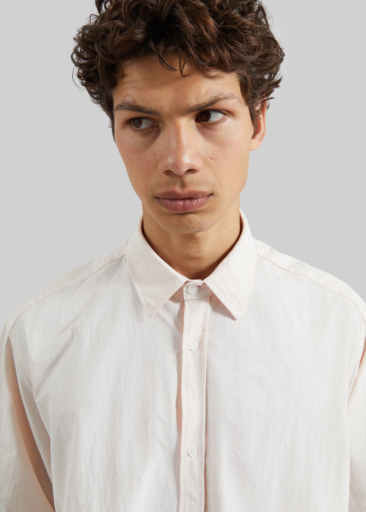 Colhame Adjustable Hem Short Sleeve Shirt - Light Pink β view 2 of 7