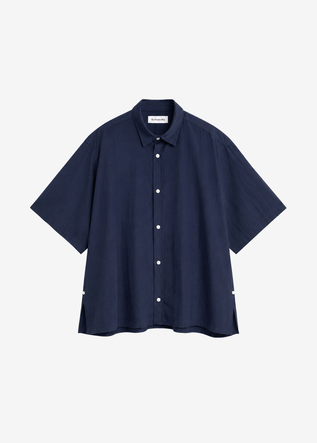 Colhame Adjustable Hem Short Sleeve Shirt - Navy β view 7 of 7