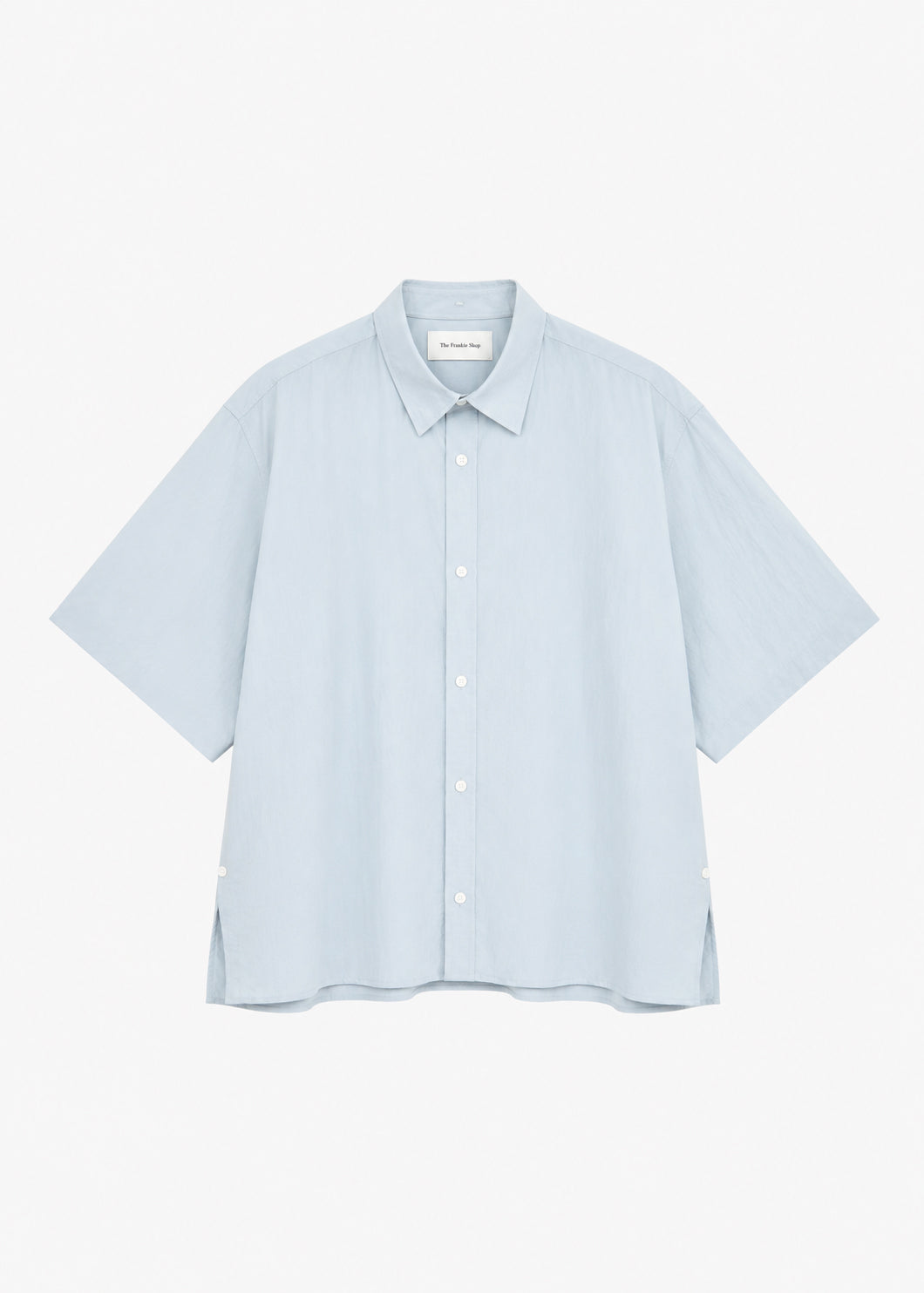 Colhame Adjustable Hem Short Sleeve Shirt - Powder Blue β view 8 of 8