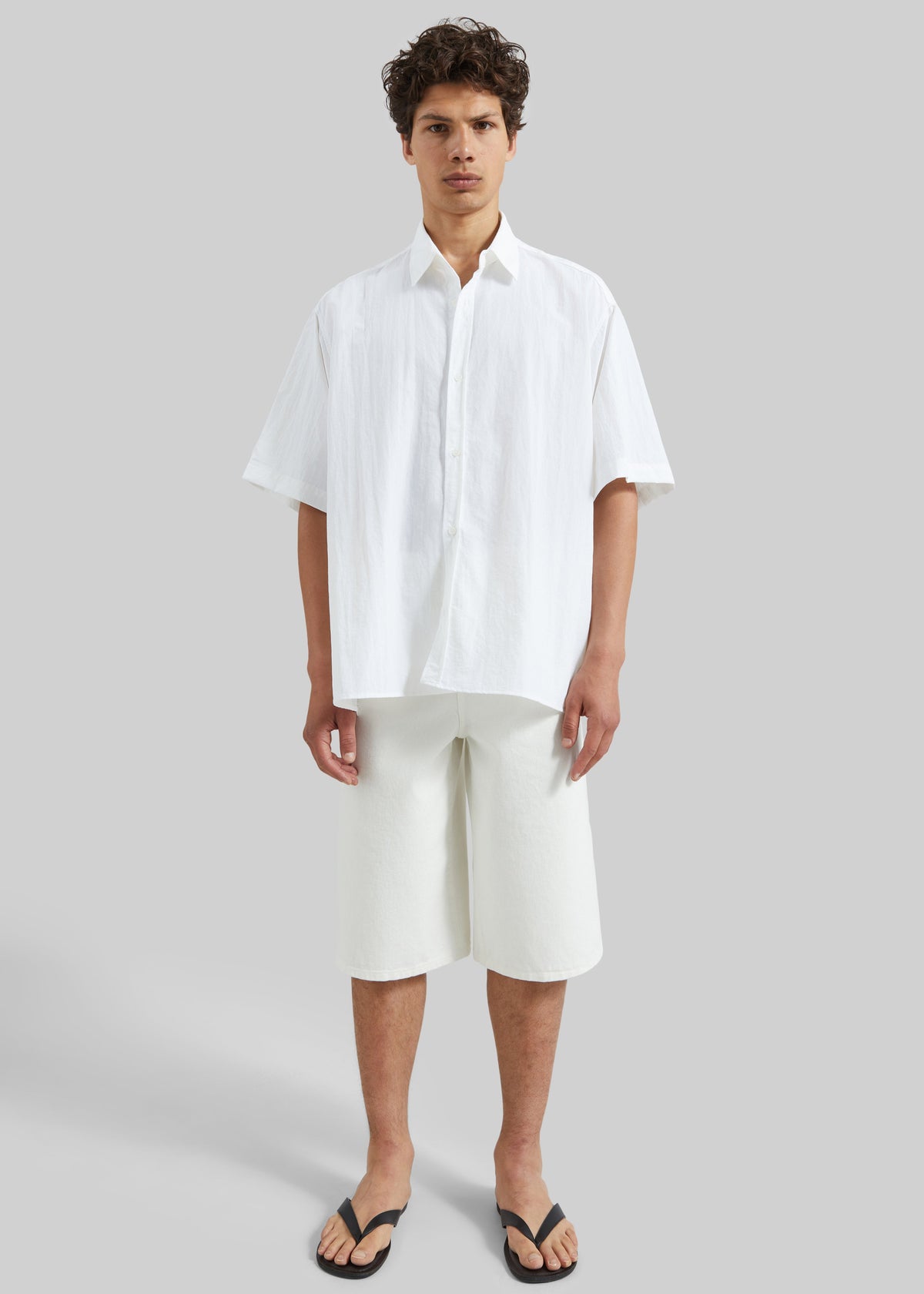 Colhame Adjustable Hem Short Sleeve Shirt - White β view 6 of 8