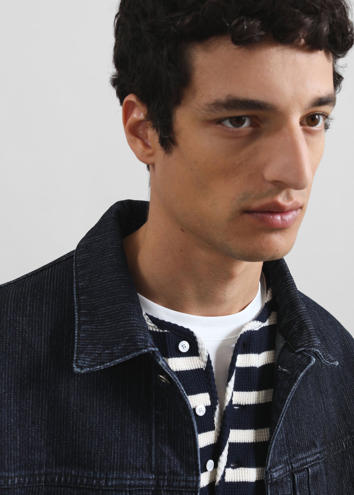 Colville Pinstripe Denim Work Jacket - Dark Wash β view 4 of 8