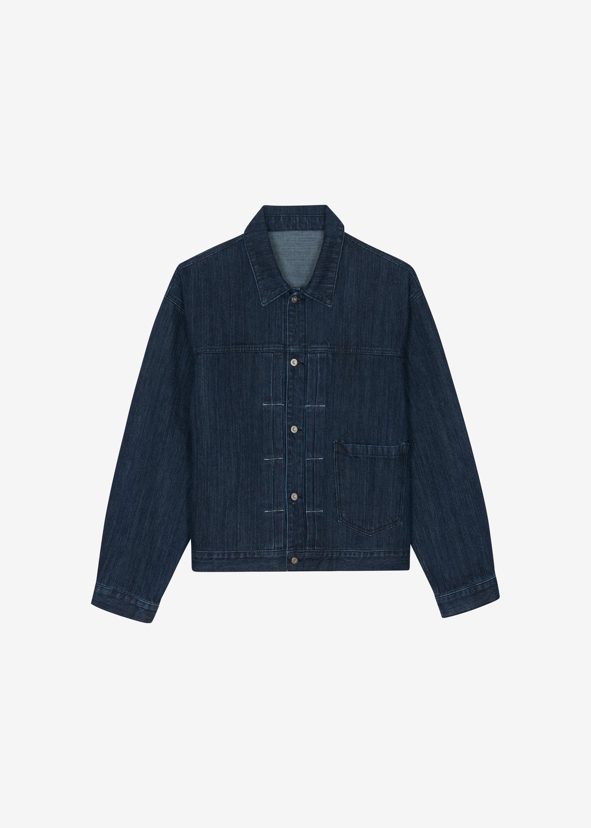 Colville Pinstripe Denim Work Jacket - Dark Wash β view 8 of 8