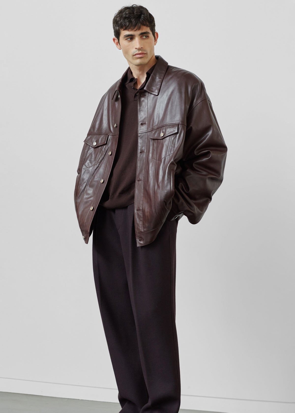 Conan Faux Leather Jacket - Burgundy β view 6 of 8