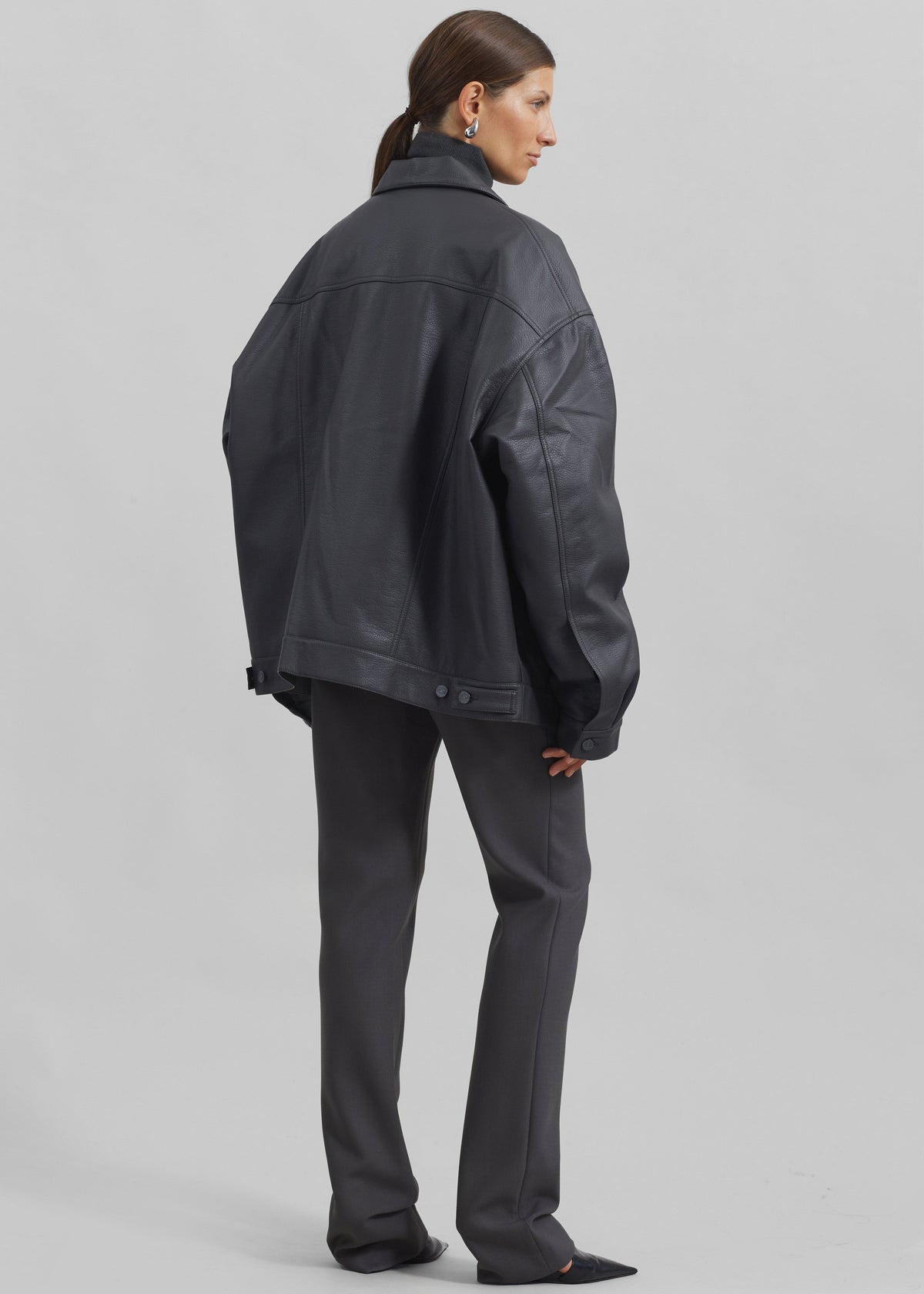 Conan Faux Leather Jacket - Dark Grey β view 5 of 14