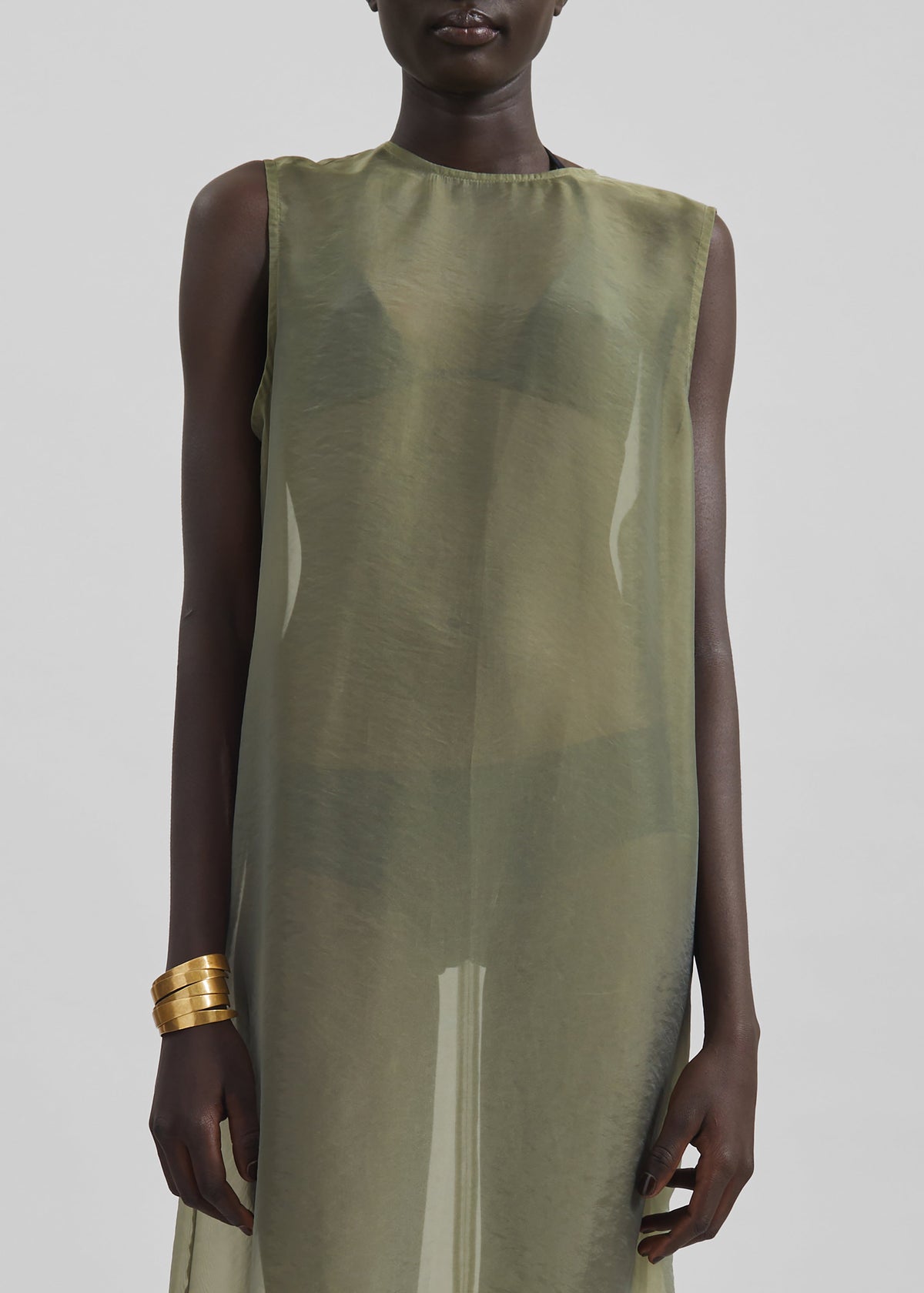 Corindi Sheer Organza Dress - Olive β view 5 of 9