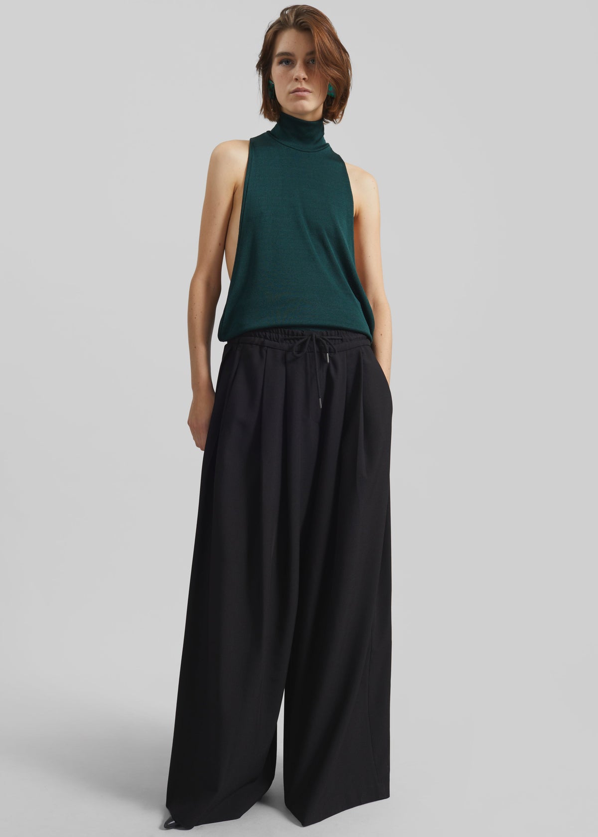 Corlen Pleated Wide Pants - Black β view 1 of 9