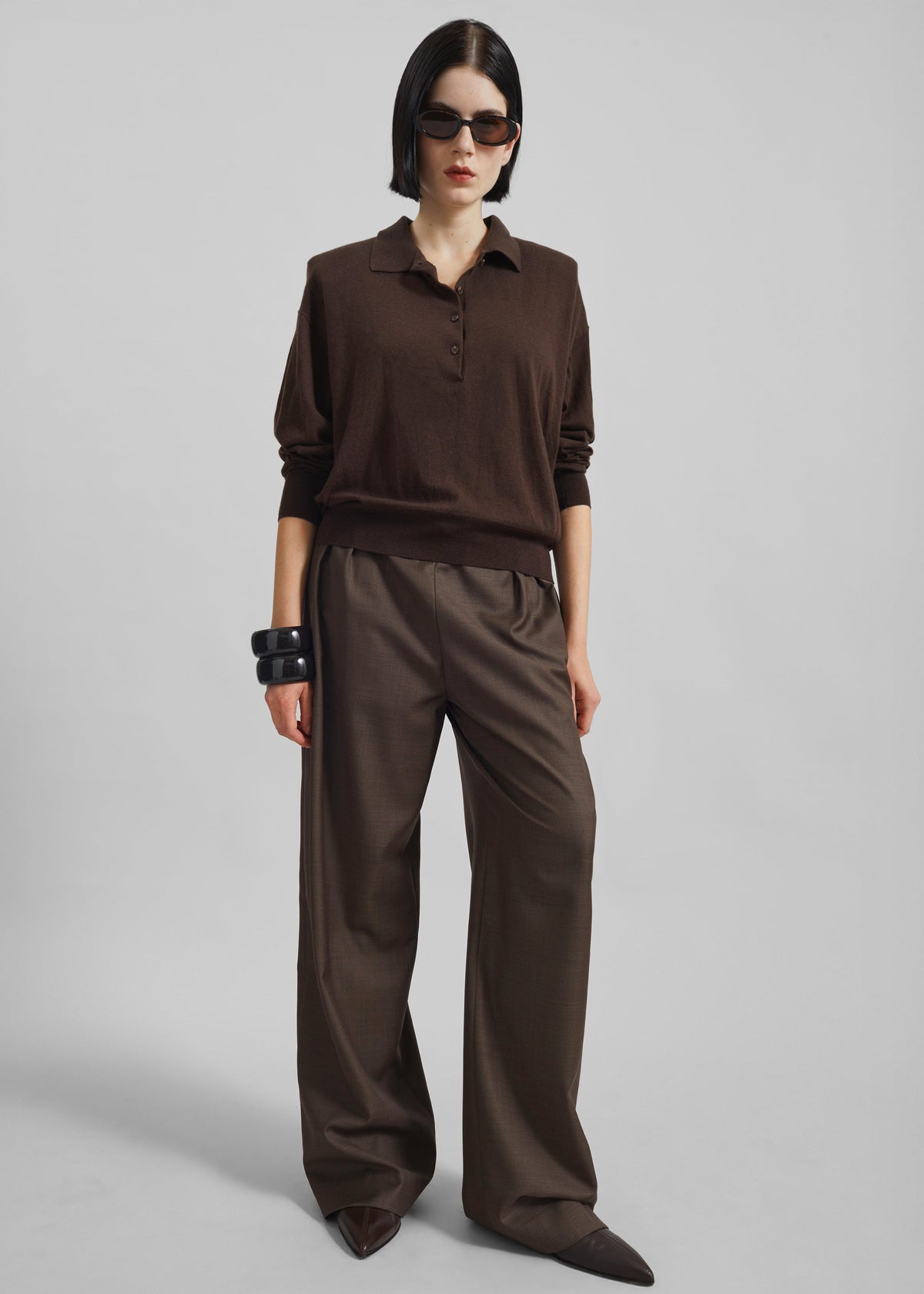 Croydon Padded Knit Polo - Brown β view 5 of 8