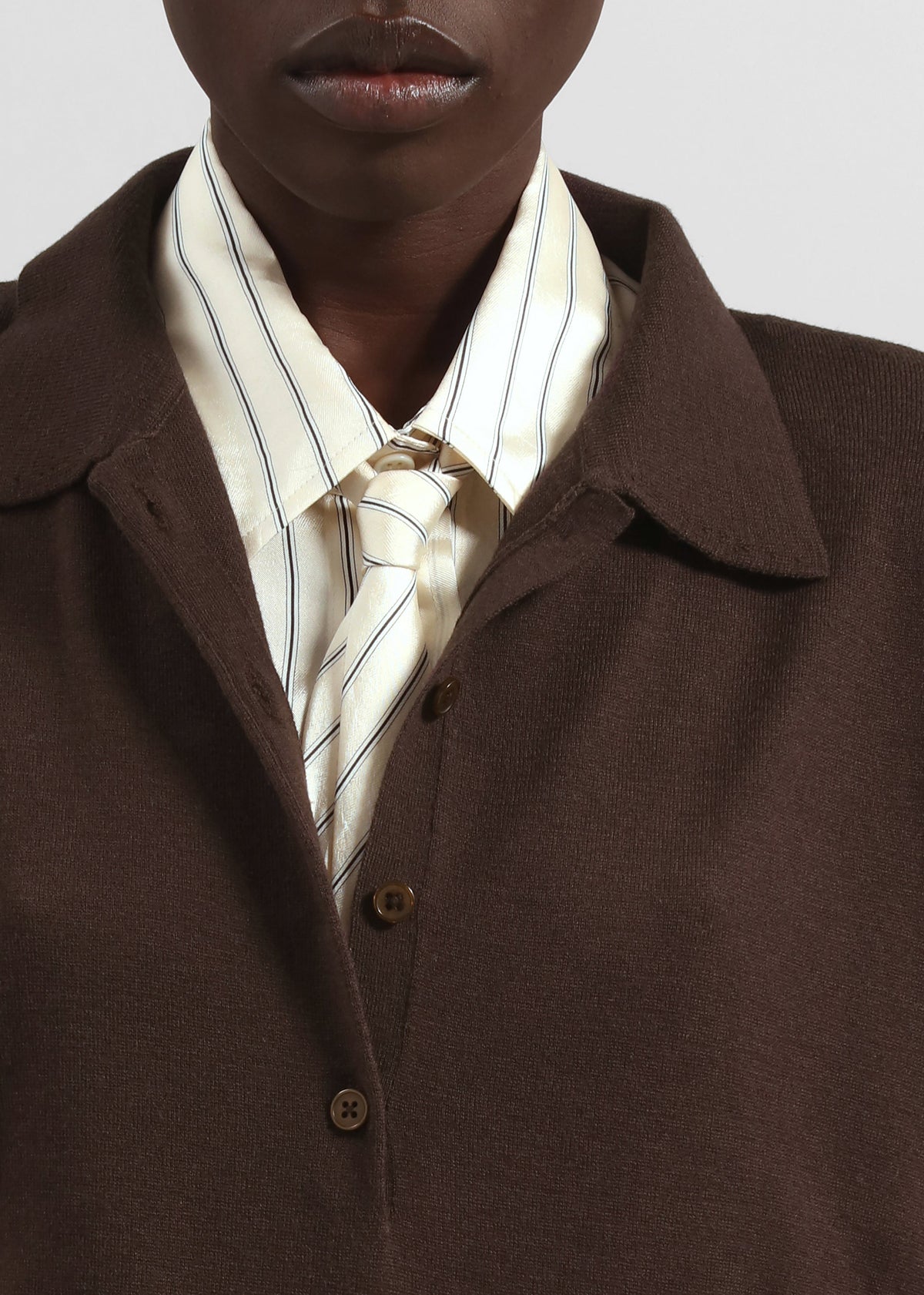 Croydon Padded Knit Polo - Brown β view 6 of 8