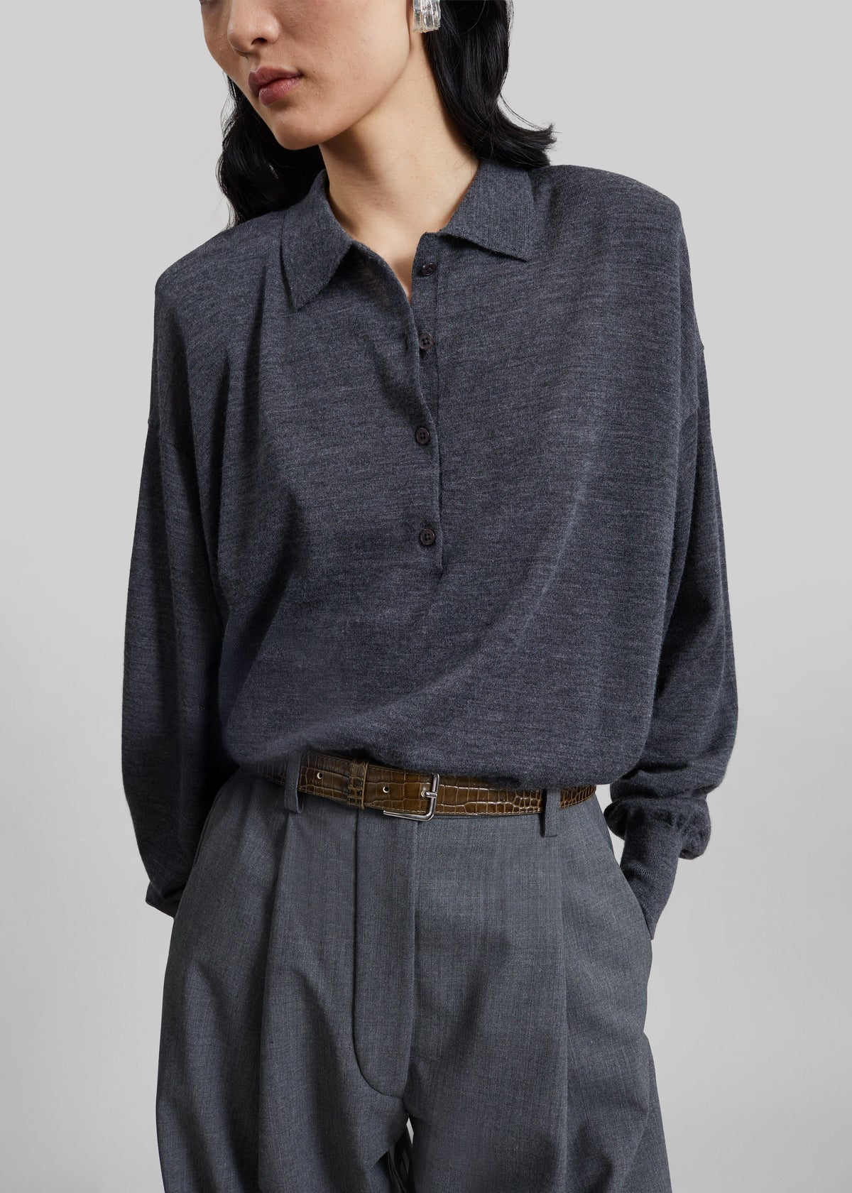 Croydon Padded Knit Polo - Grey β view 5 of 8