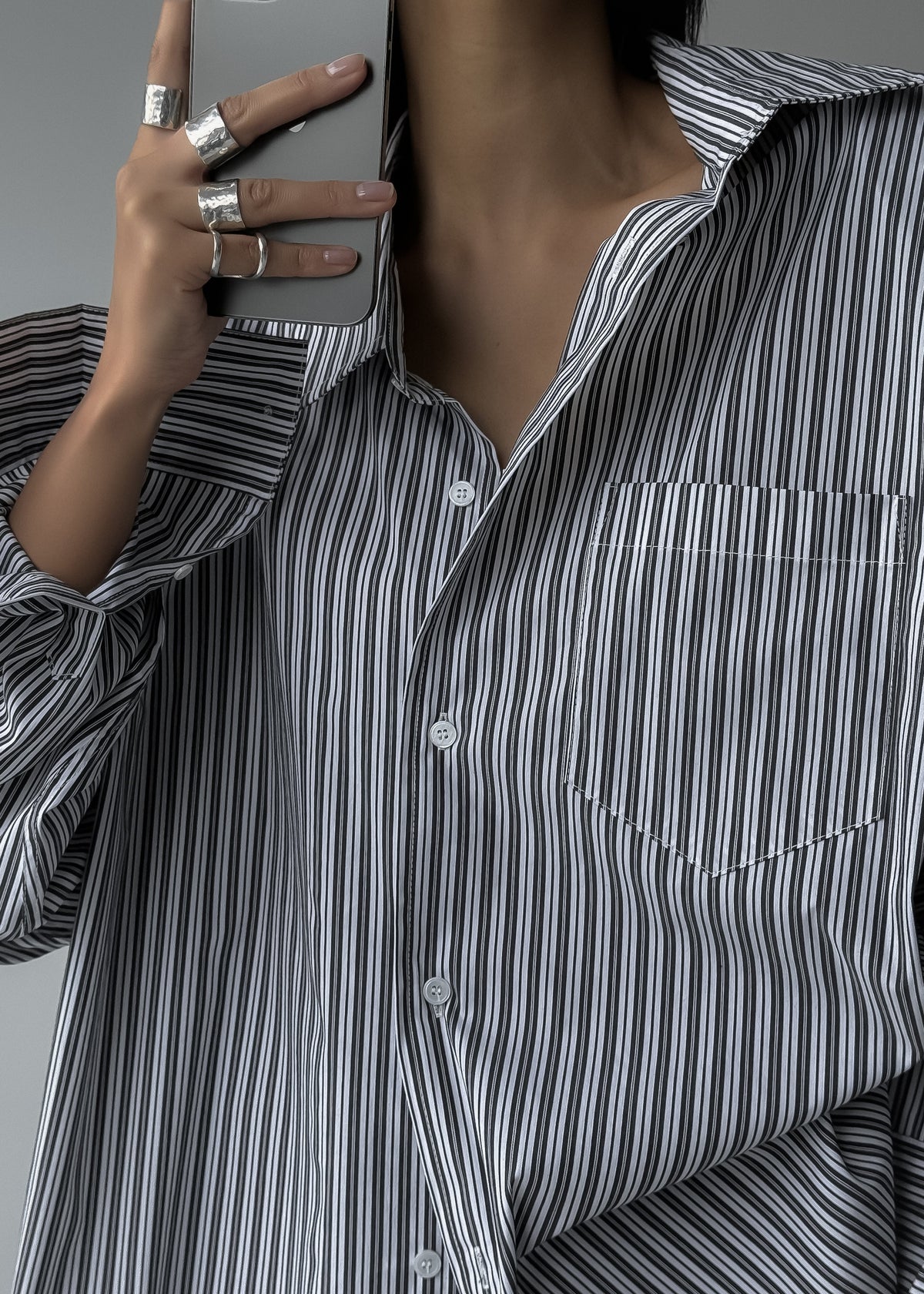 Cyrus Button Up Shirt - Black/White Stripe β view 4 of 15