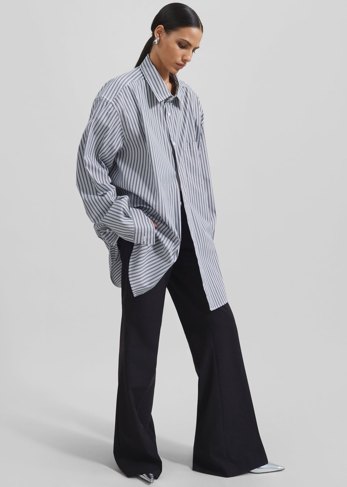 Cyrus Button Up Shirt - Black/White Stripe β view 7 of 15